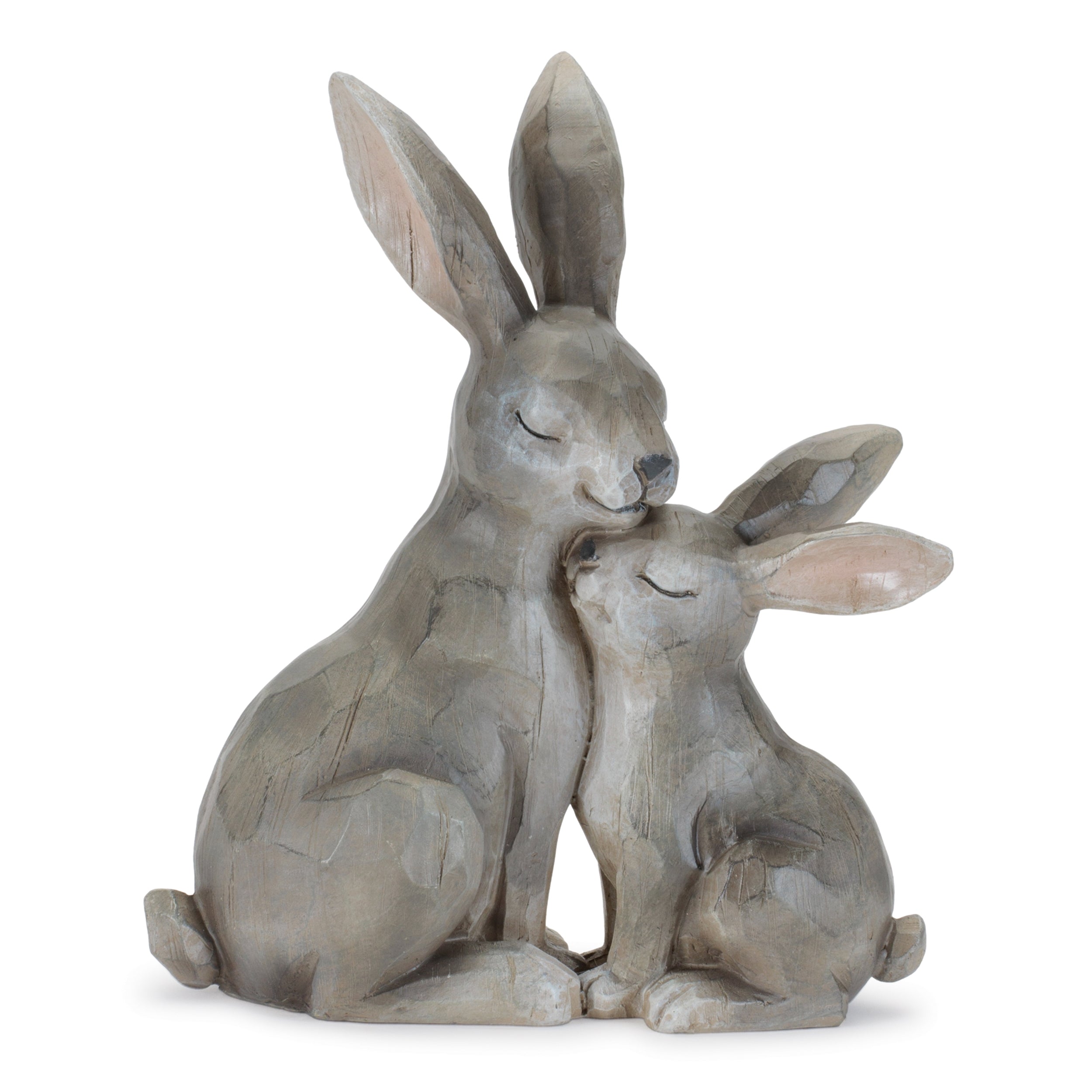 Rabbit and Bunny 9.5”H Resin
