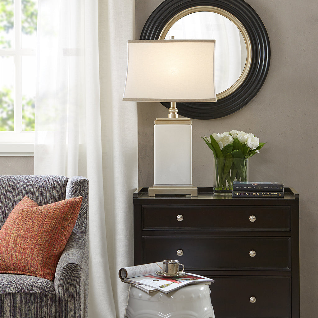Colette Oval Textured Ceramic Table Lamp
