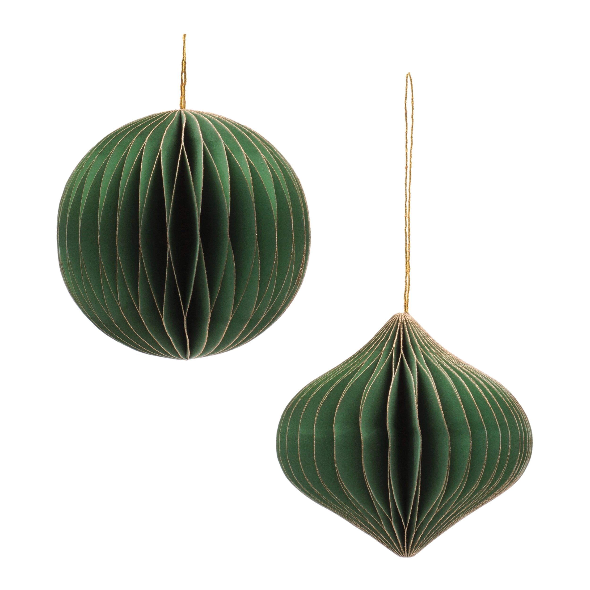 Ornament (2 set of) 4"D, 4.75"H Paper