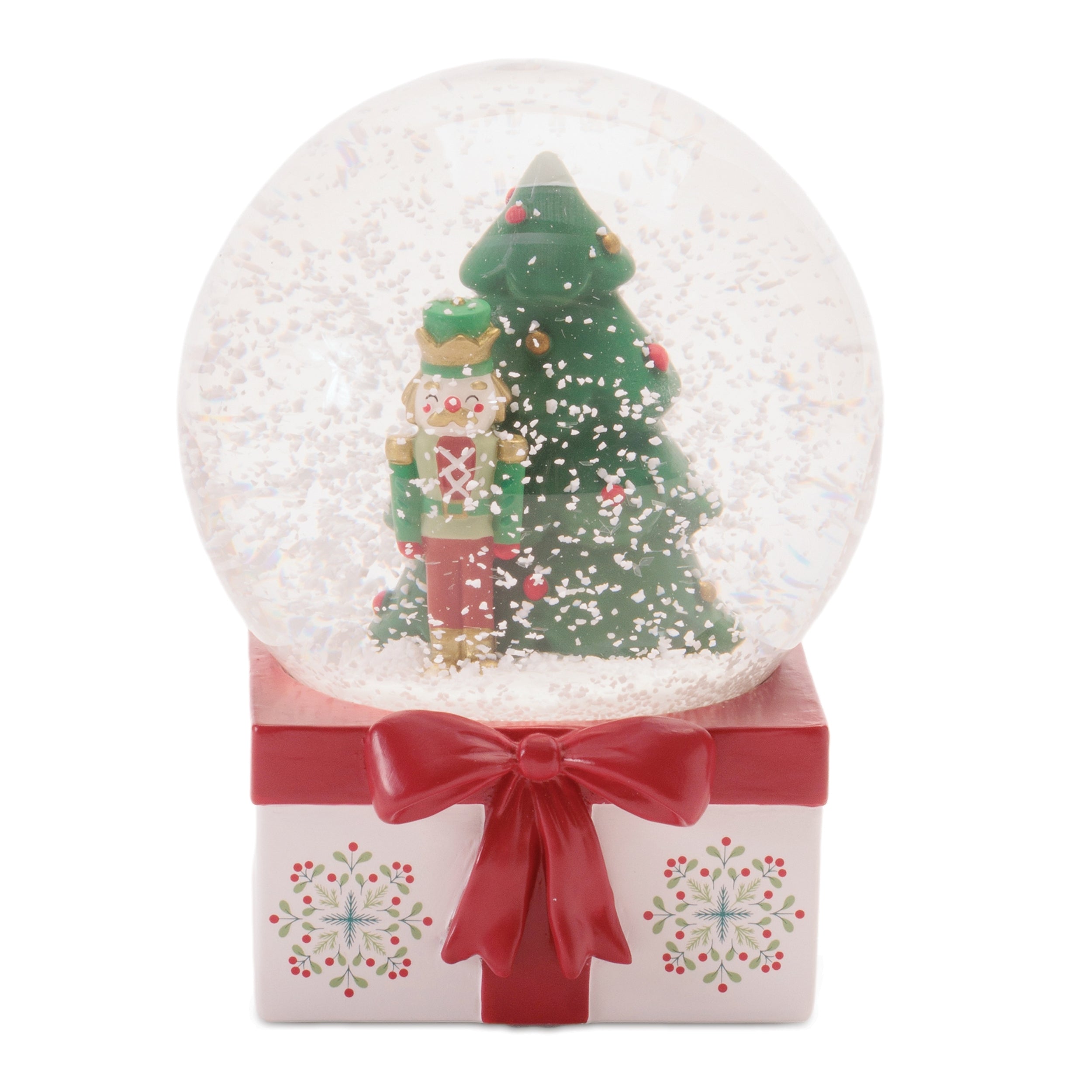 Snow Globe w/Tree and Soldier 5”H Resin
