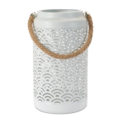 Lantern 6.5"D x 10.5"H Iron/Rope