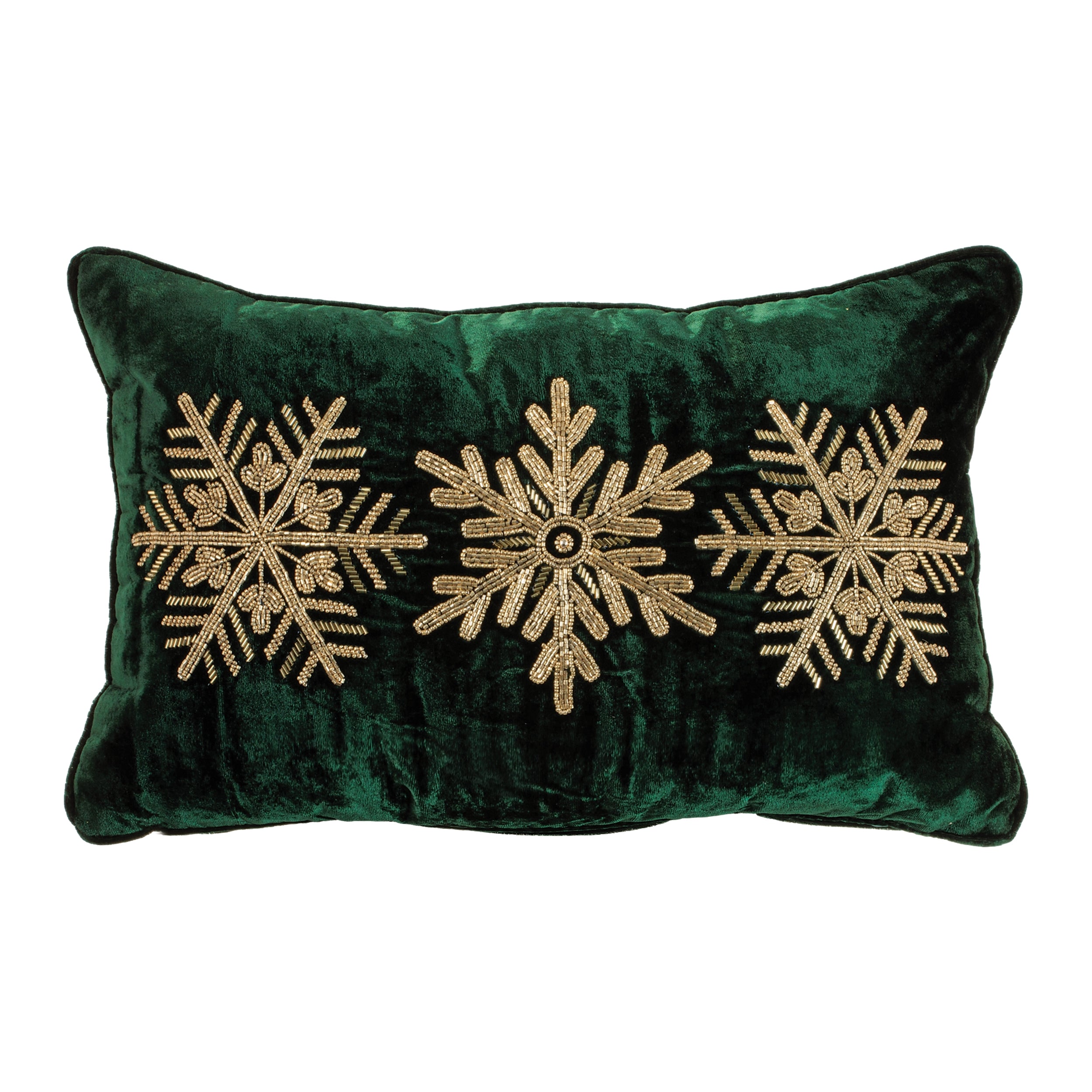 Pillow w/Snowflakes 20"L x 12"H Polyester