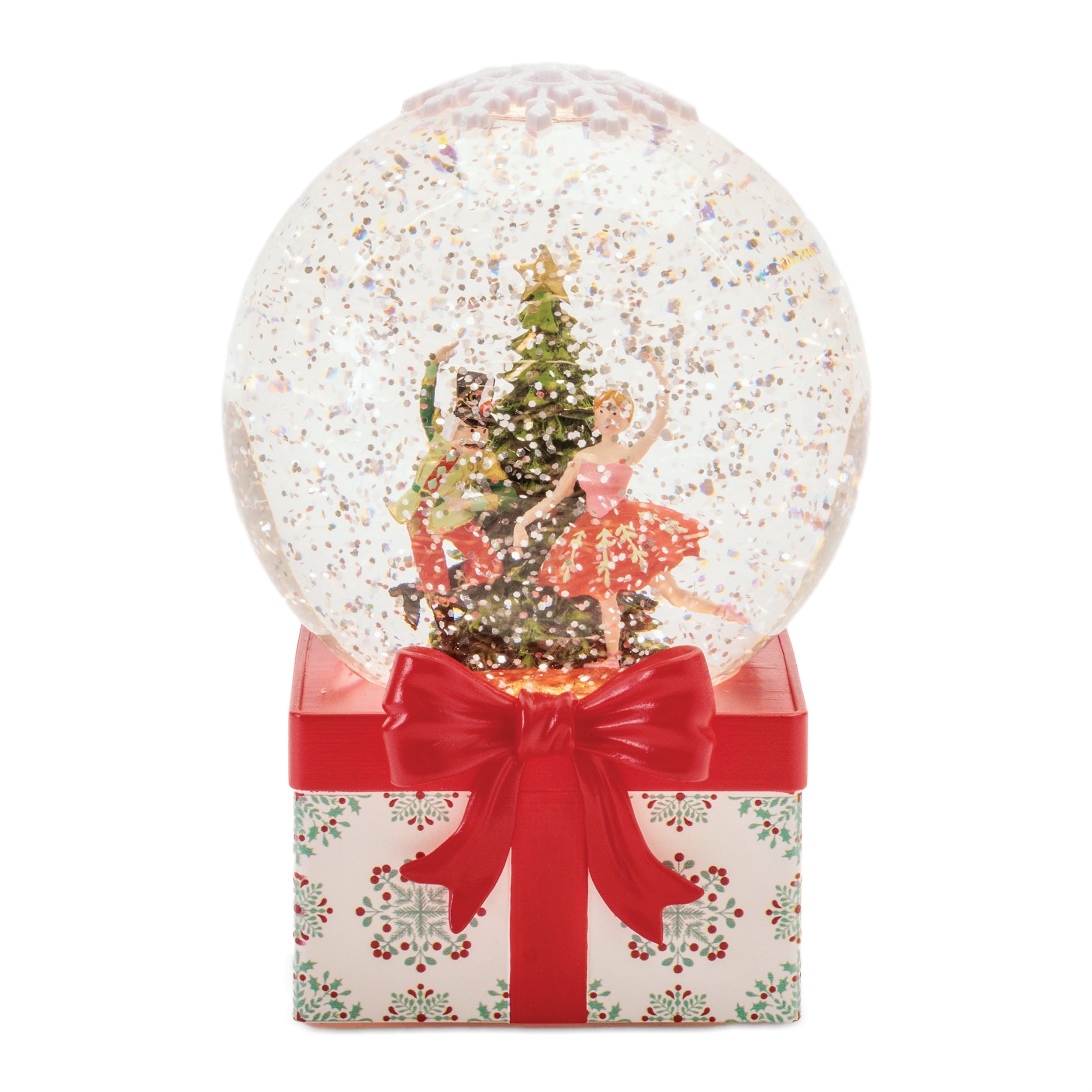 Snow Globe w/Ballerina & Soldier 6.5”H  3 AA Batteries Not Included