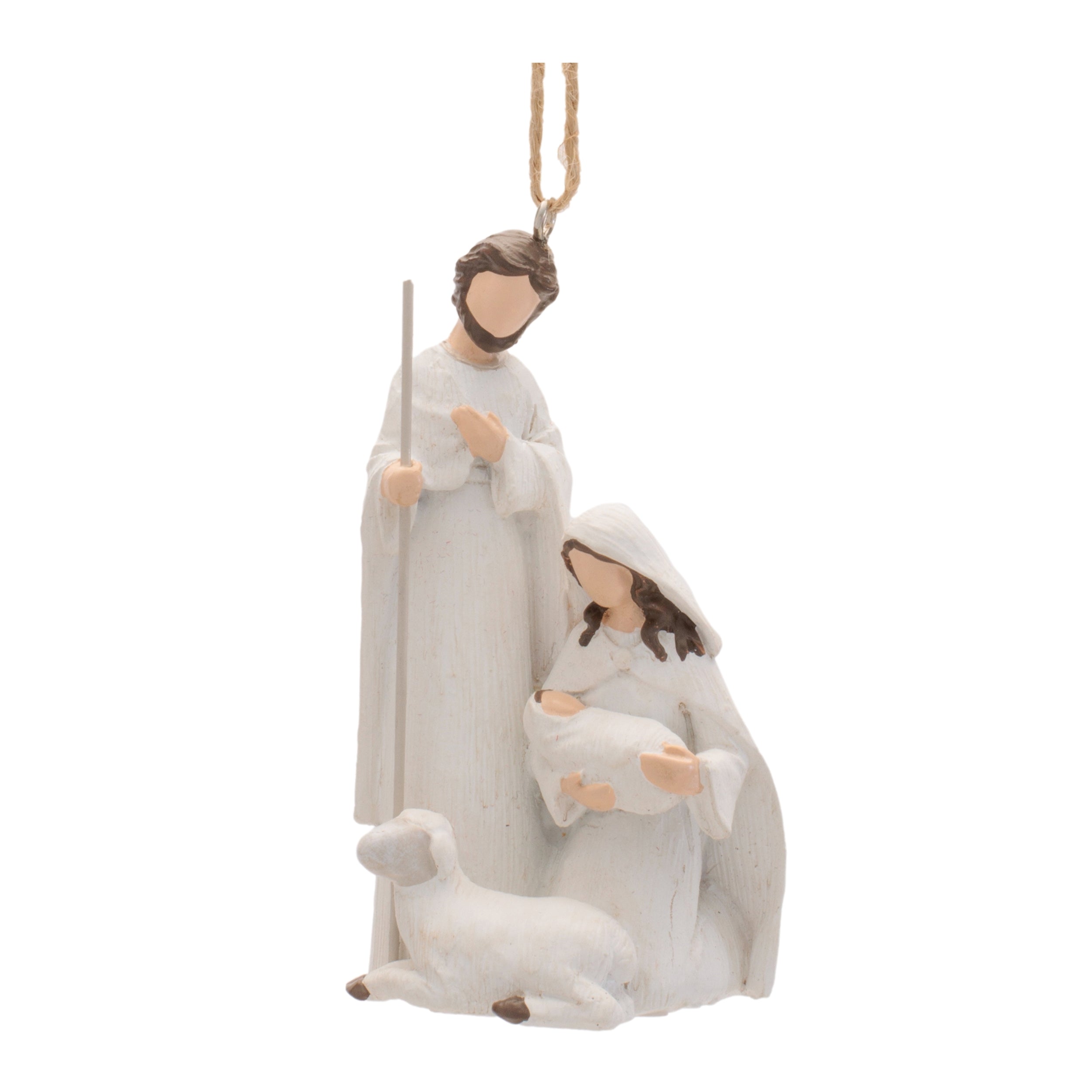 Holy Family Ornament 4”H Resin