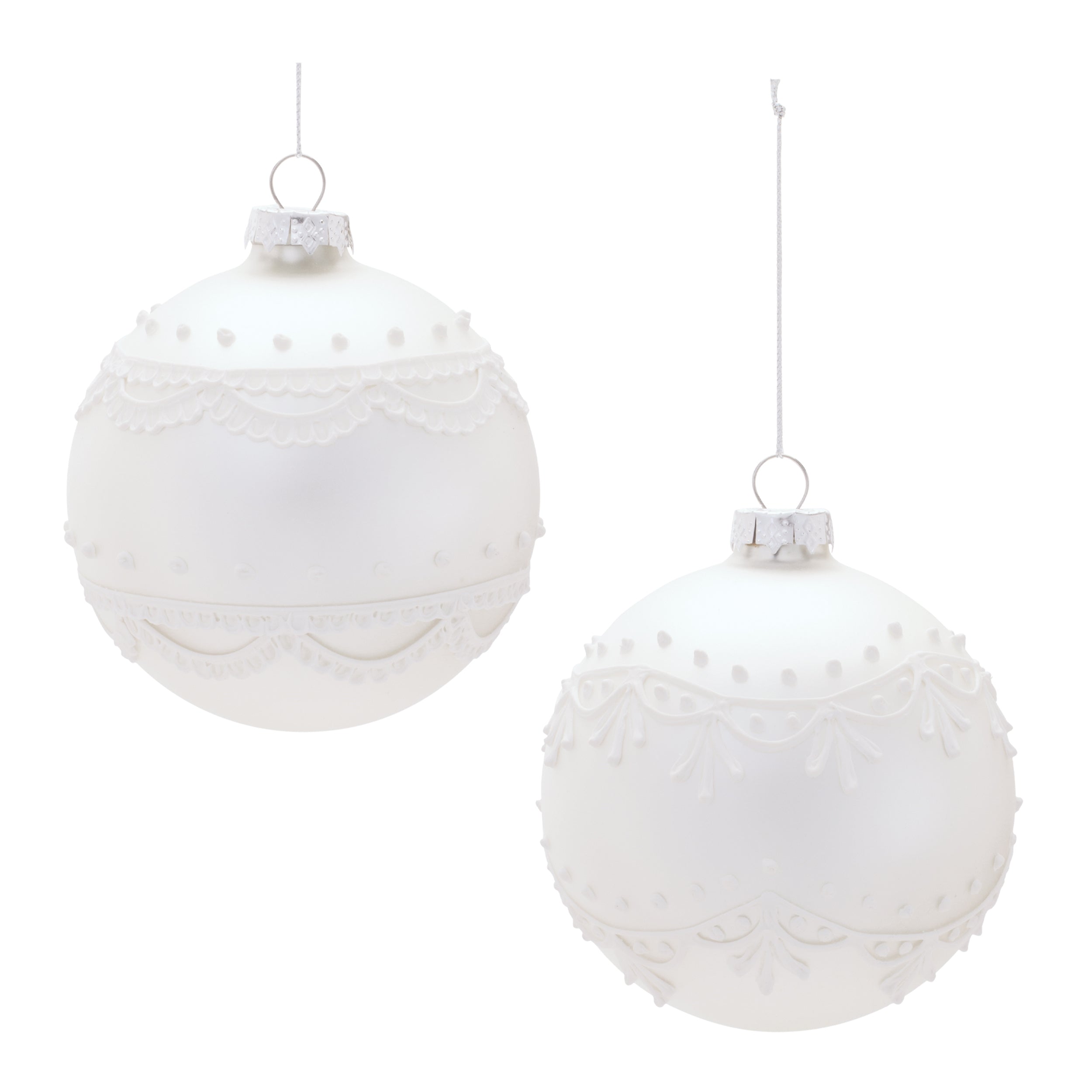 Ornament (2 set of) 4”D Glass