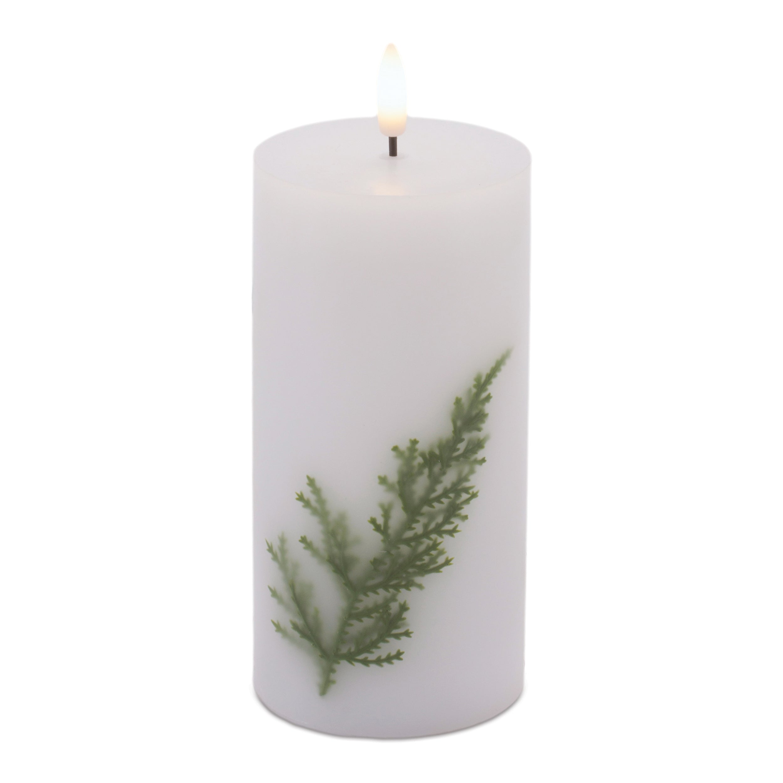 Candle w/Cedar 3"D x 6"H Wax/ 4 & 8 Hr Timer 2 C Batteries Not Included
