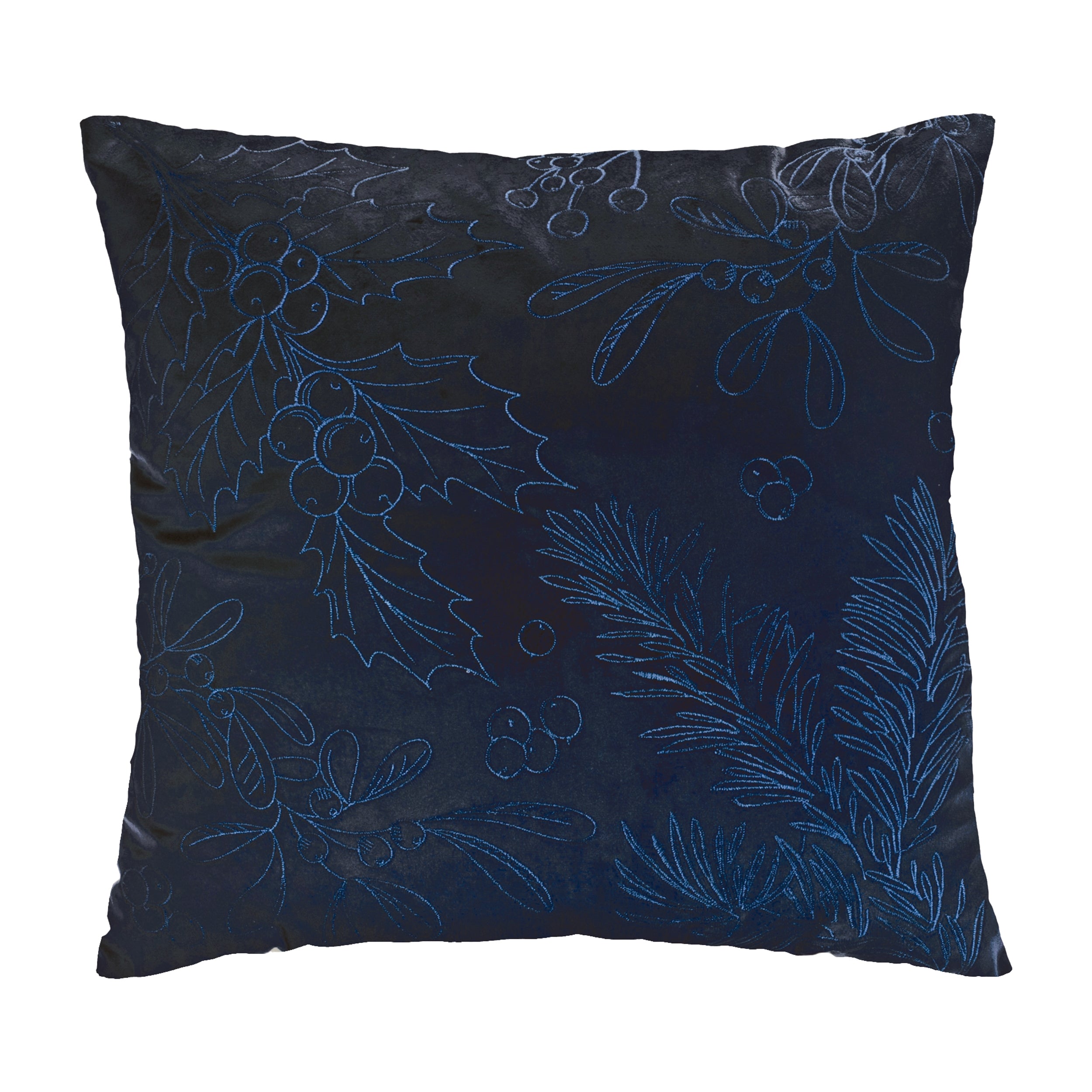 Holly and Mistletoe Pillow 18”SQ Polyester