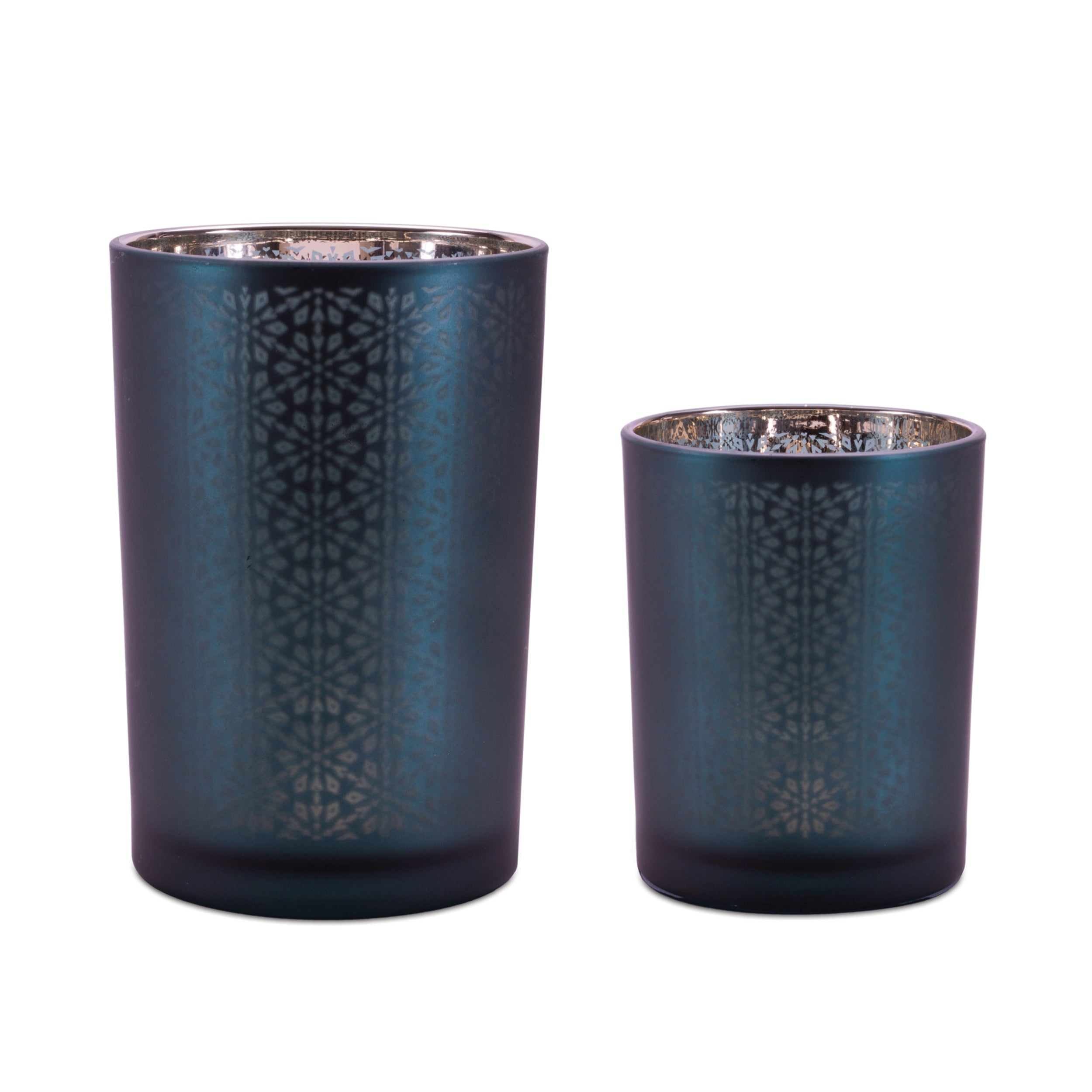 Candle Holder (Set of 2) 3.75"D x 5"H, 4.5"D x 7"H Glass