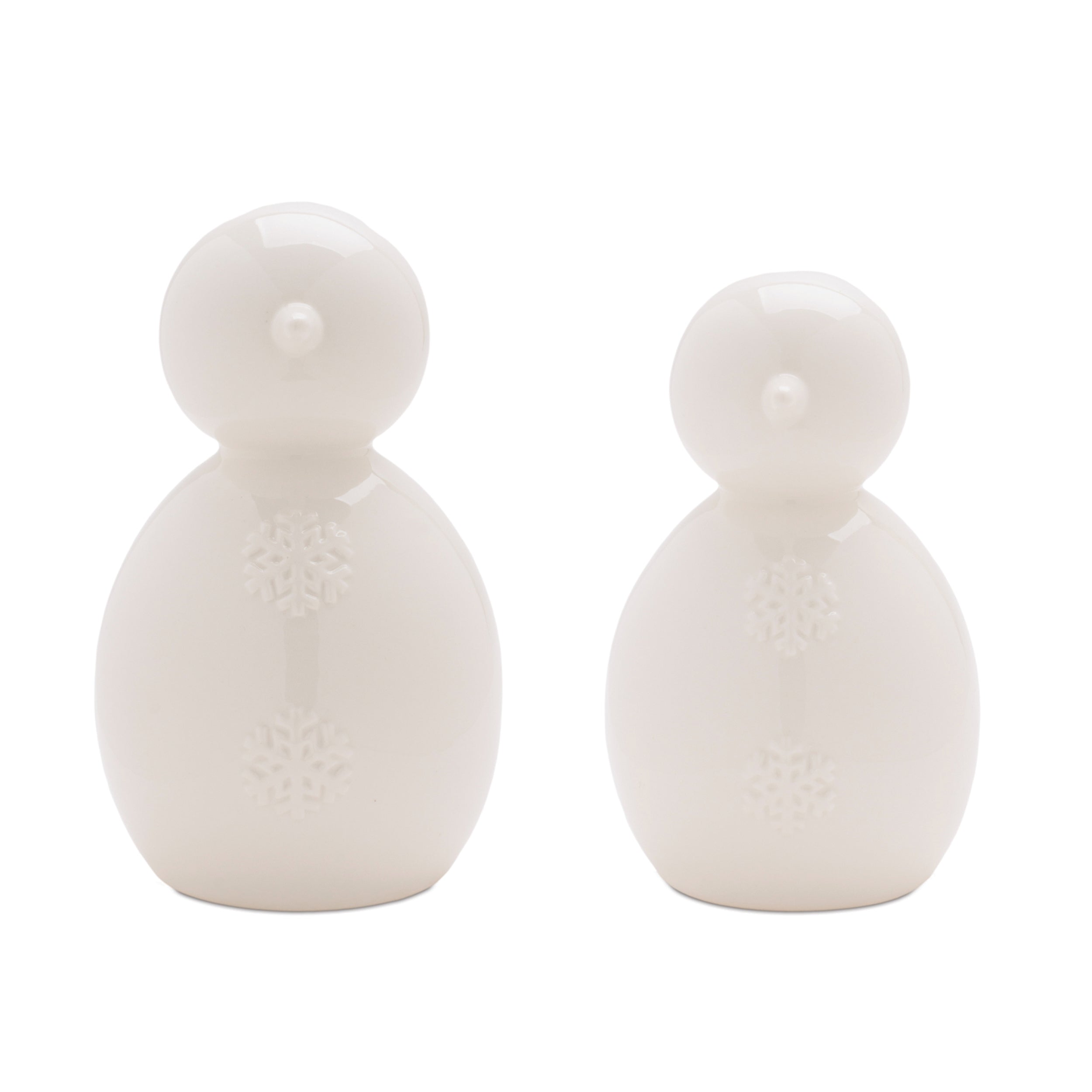 Snowman (Set of 2) 6.5"H, 8"H Porcelain