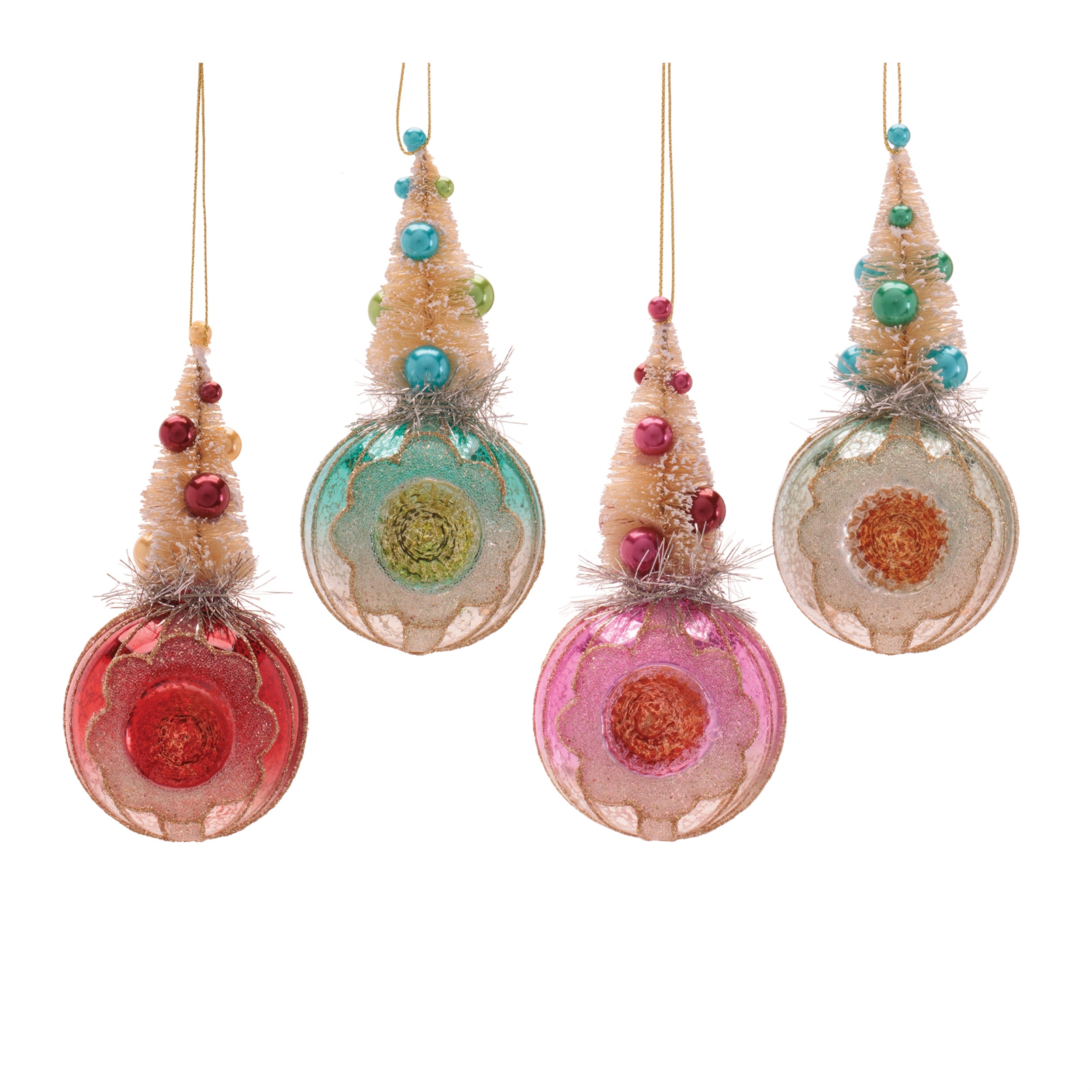 Reflector Ornament (4 set of) 5”H Glass/