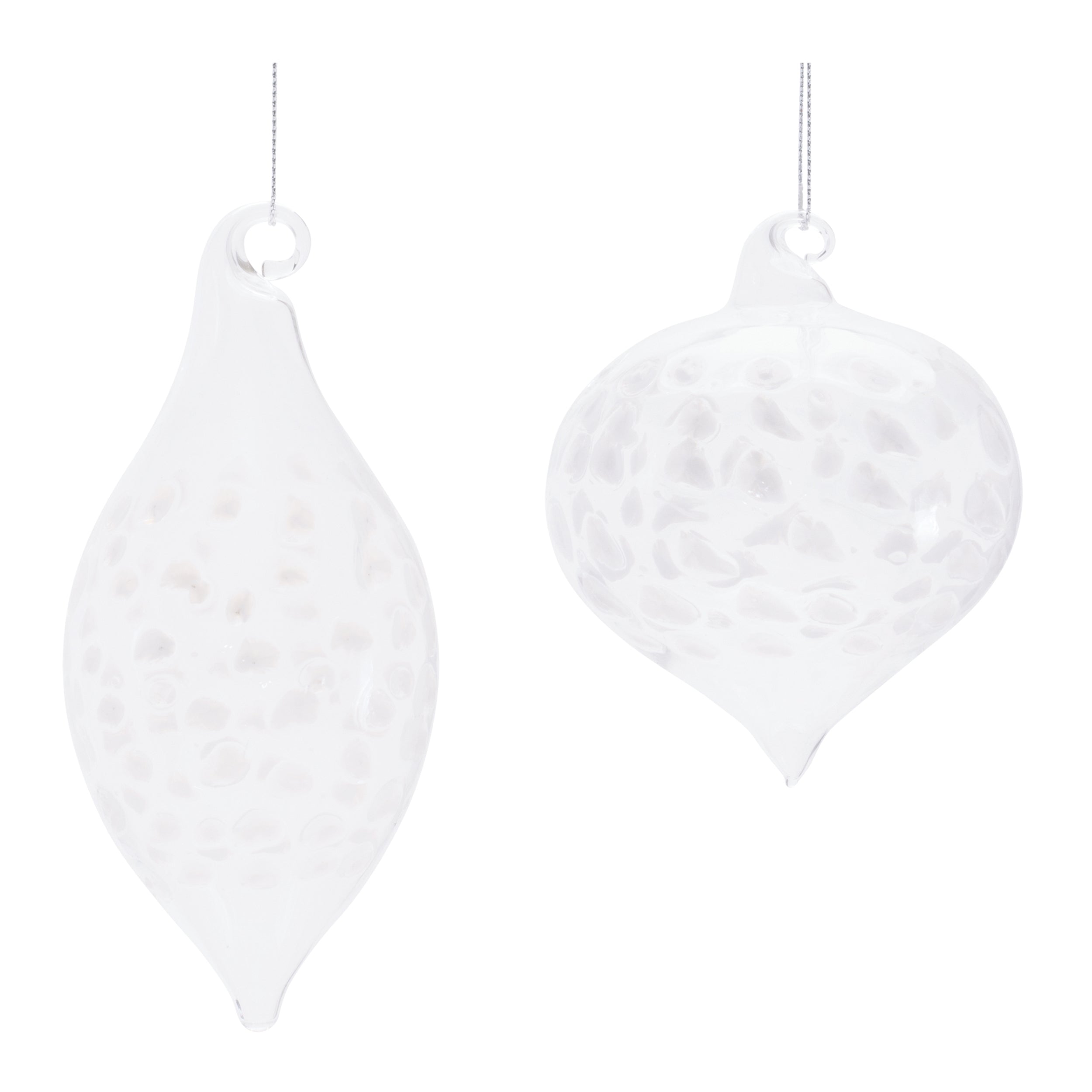 Ornament (2 set of) 3"H, 5"H Glass