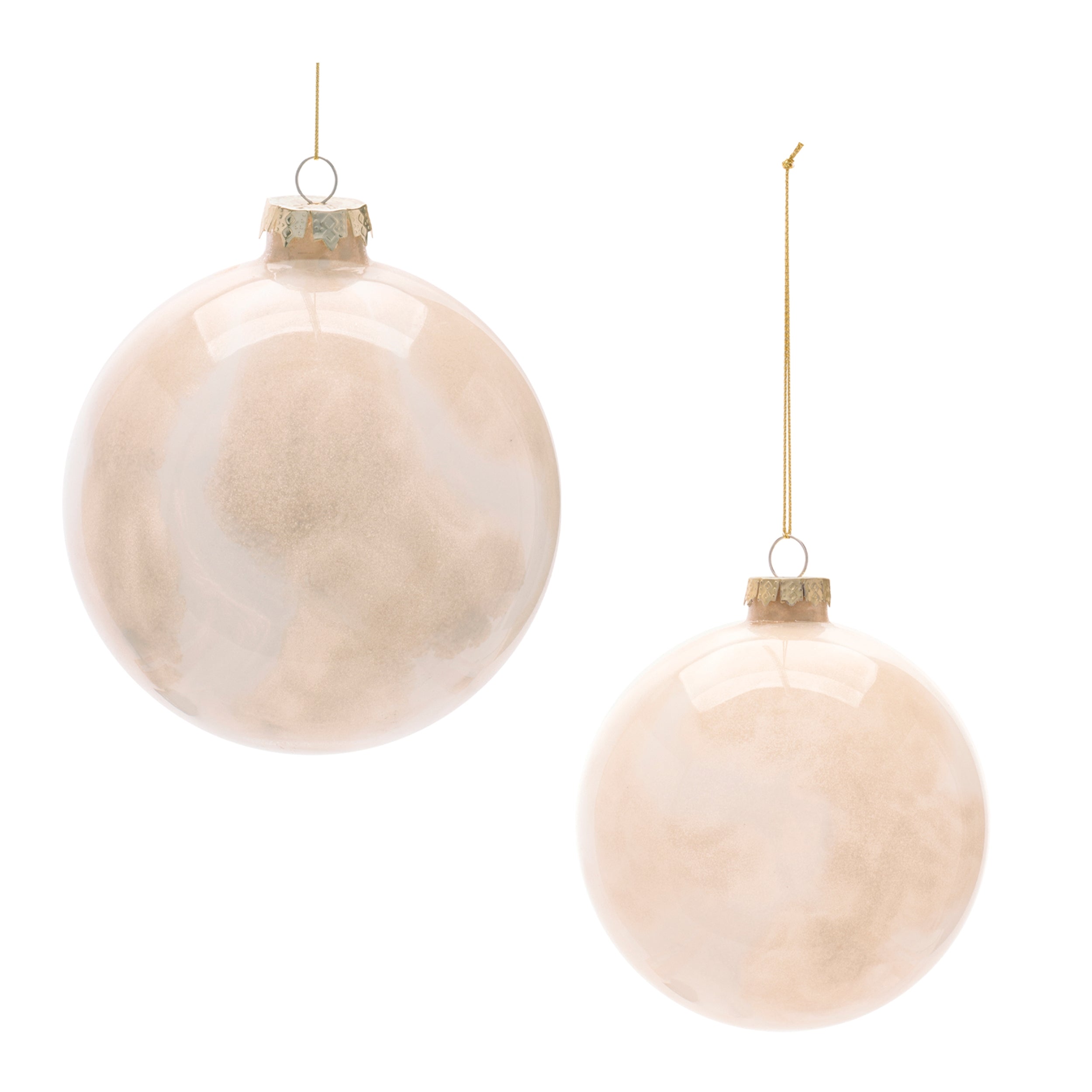 Ball Ornament (Set of 2) 4"D, 5"D Glass