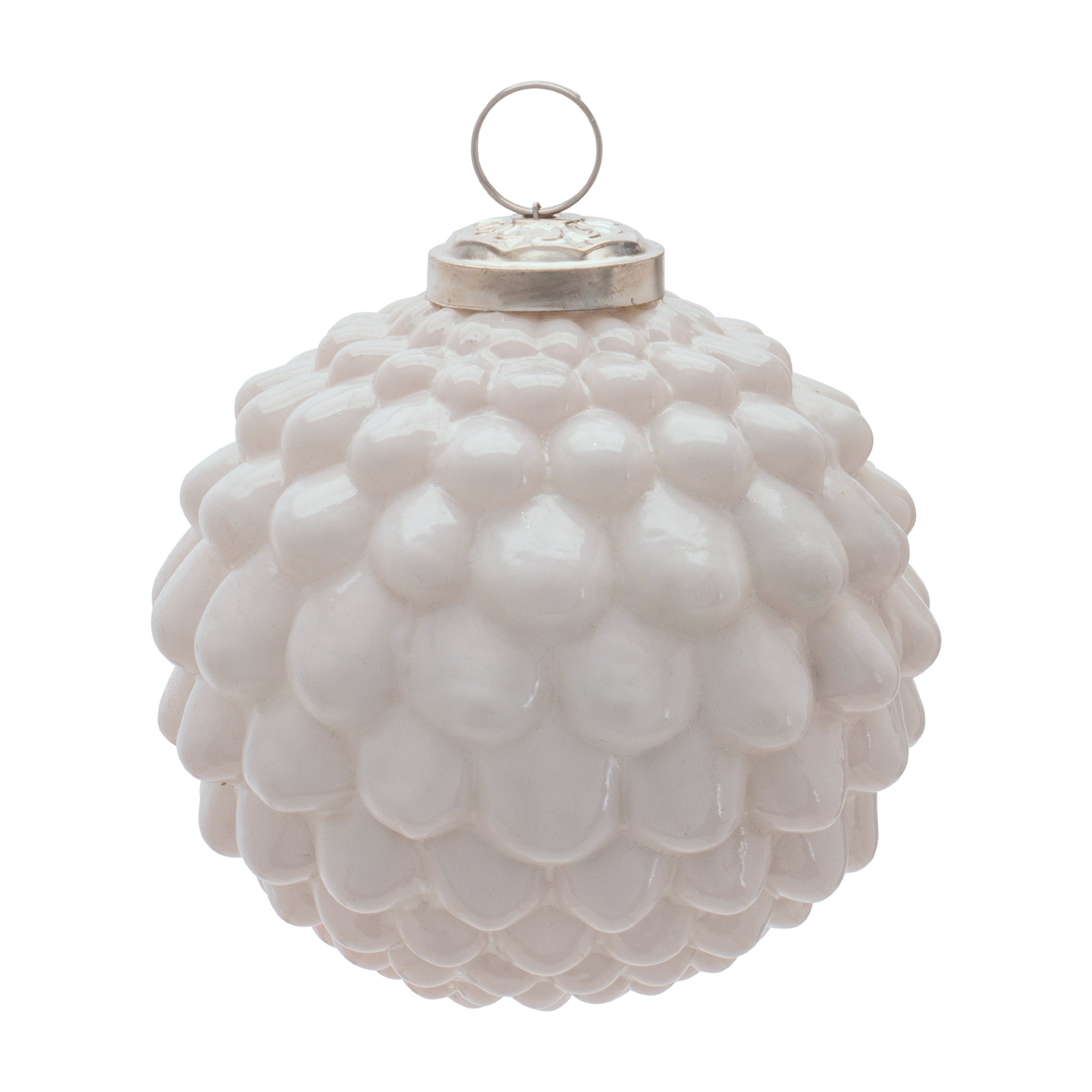 Cone Ball Ornament 4”H Glass