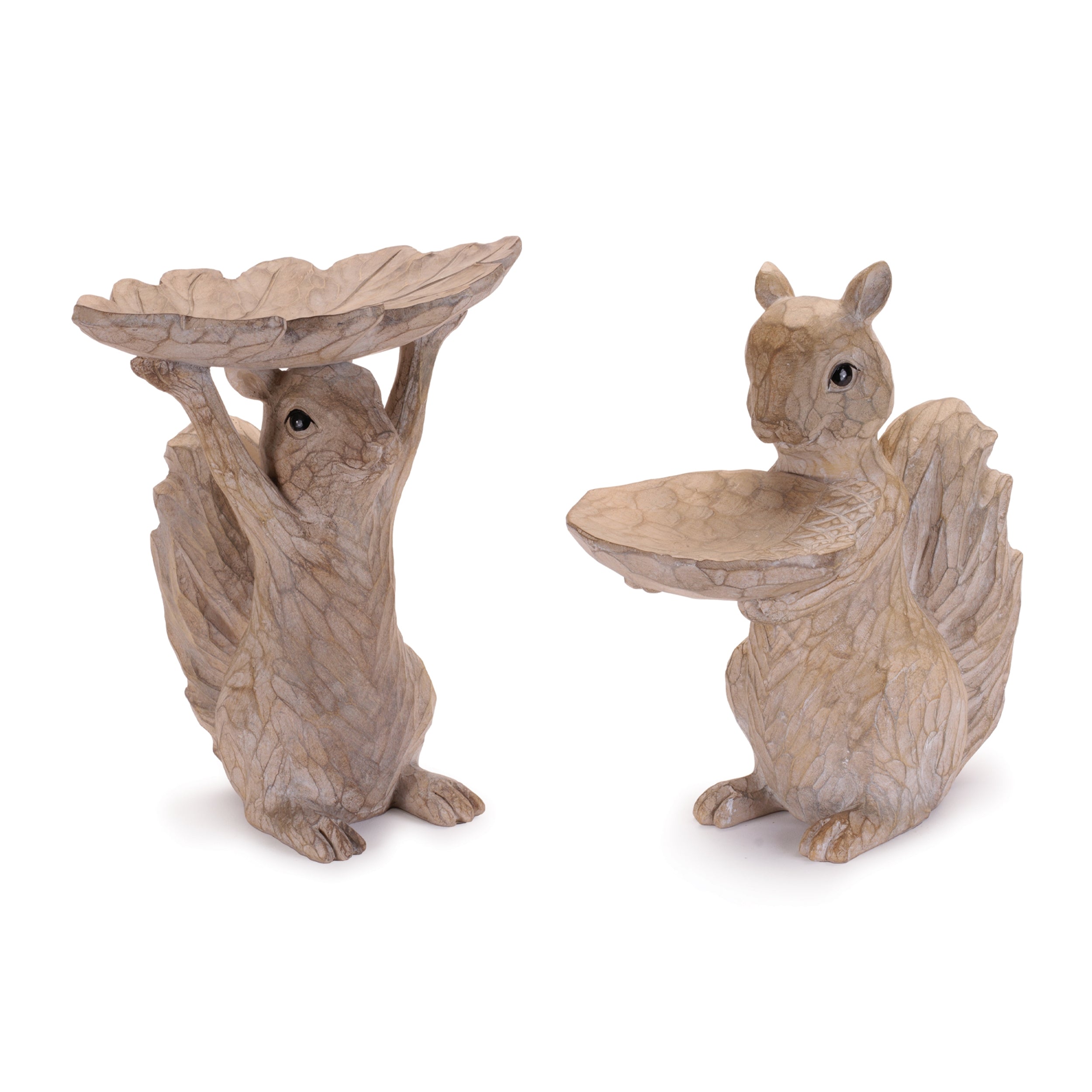 Squirrel Feeder (2 set of) 9"H, 9.5"H Resin
