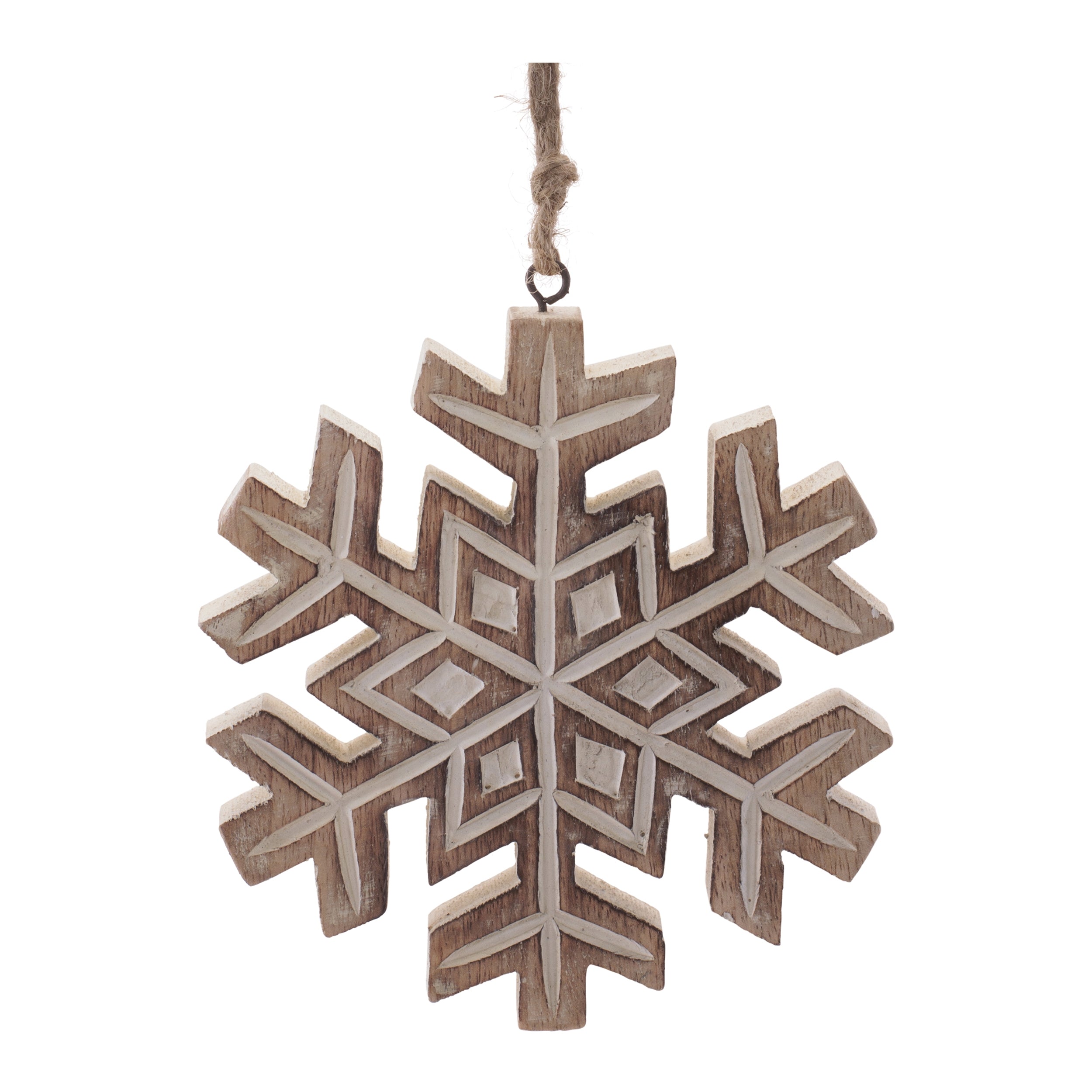 Snowflake Ornament 5.5”H Wood
