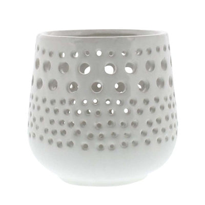 Lanai Hurricane Votive Holder - Shiny White