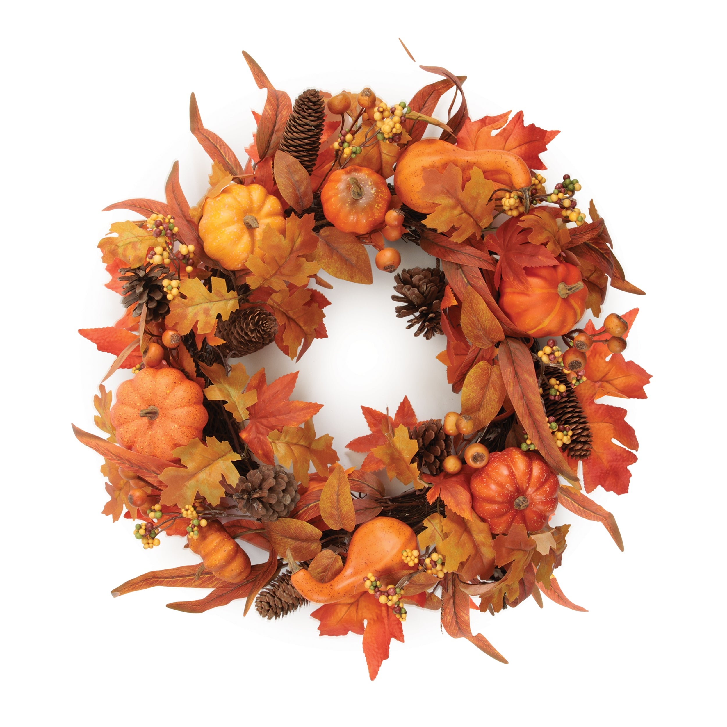 Pumpkin/Cone Wreath 24”D /Twig