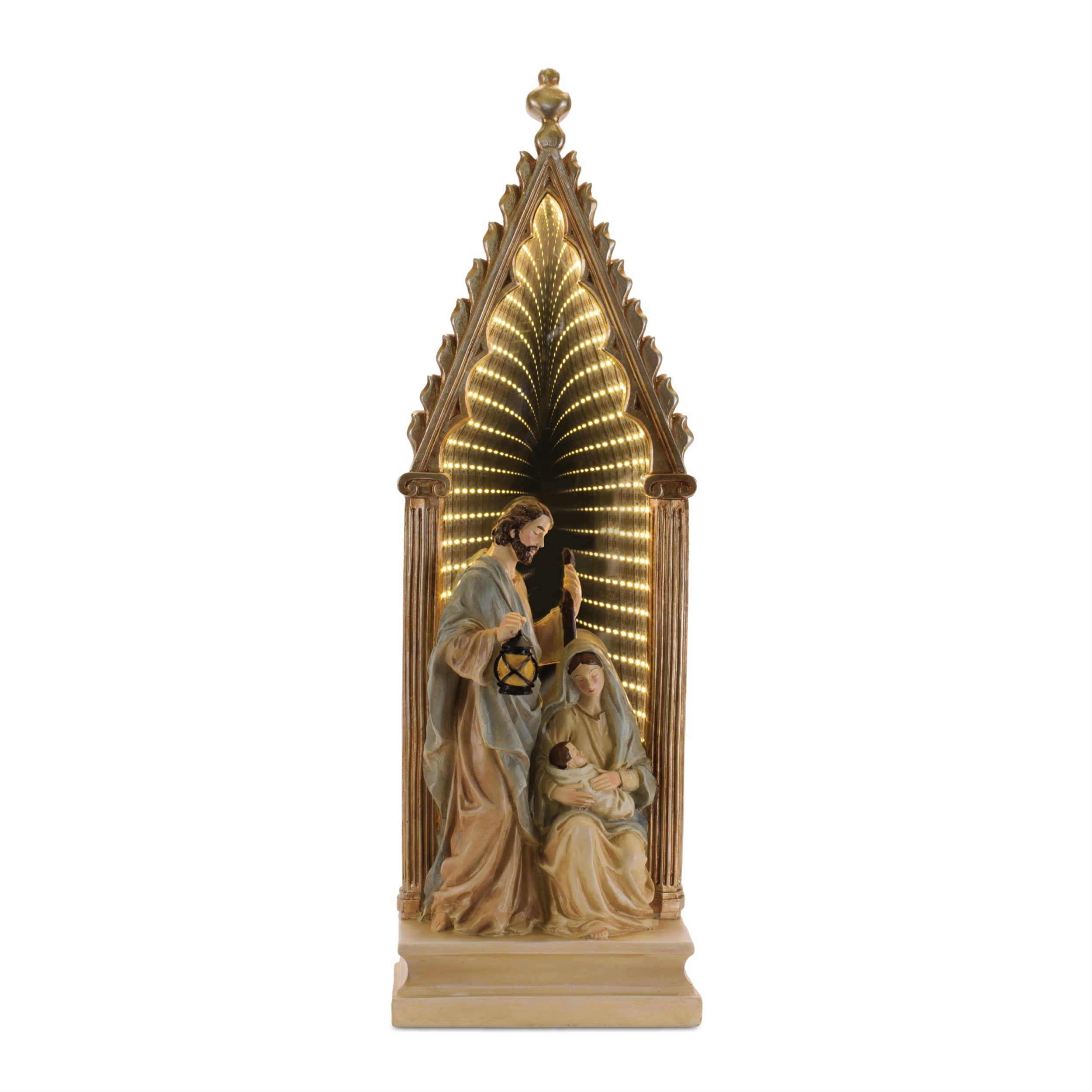 Holy Family w/Ekkolight 23”H Resin/Acrylic