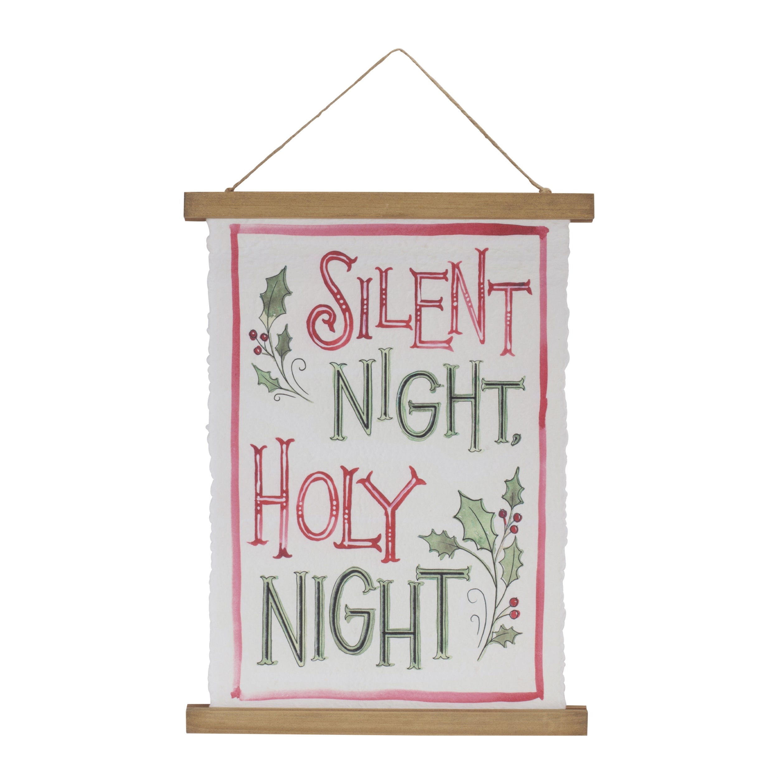 Silent Night, Holy Night Banner 14"L x 23"H Paper/Wood