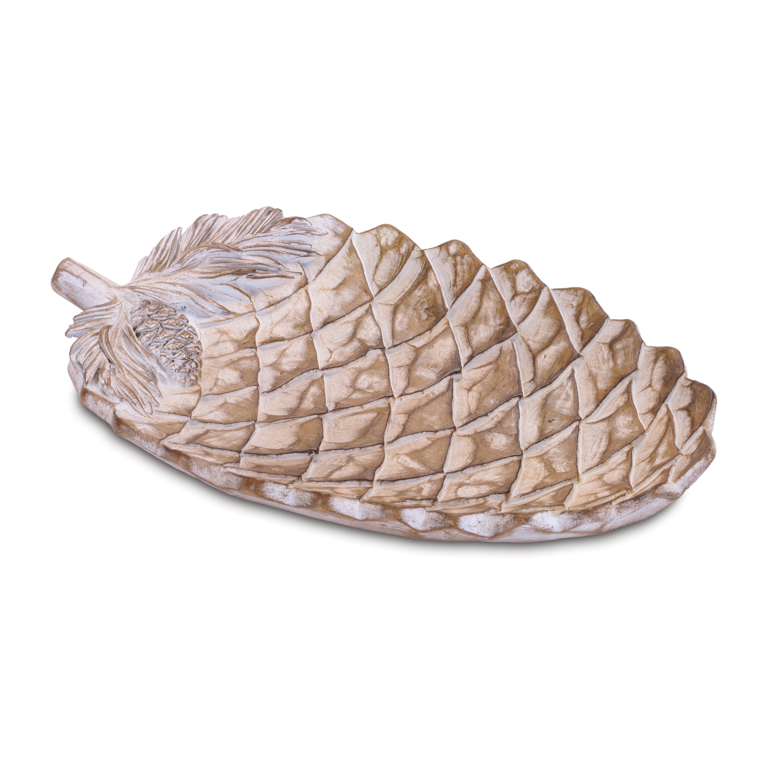 Pine Cone Platter 12.5"L x 7.5"W x 1.75"H Resin