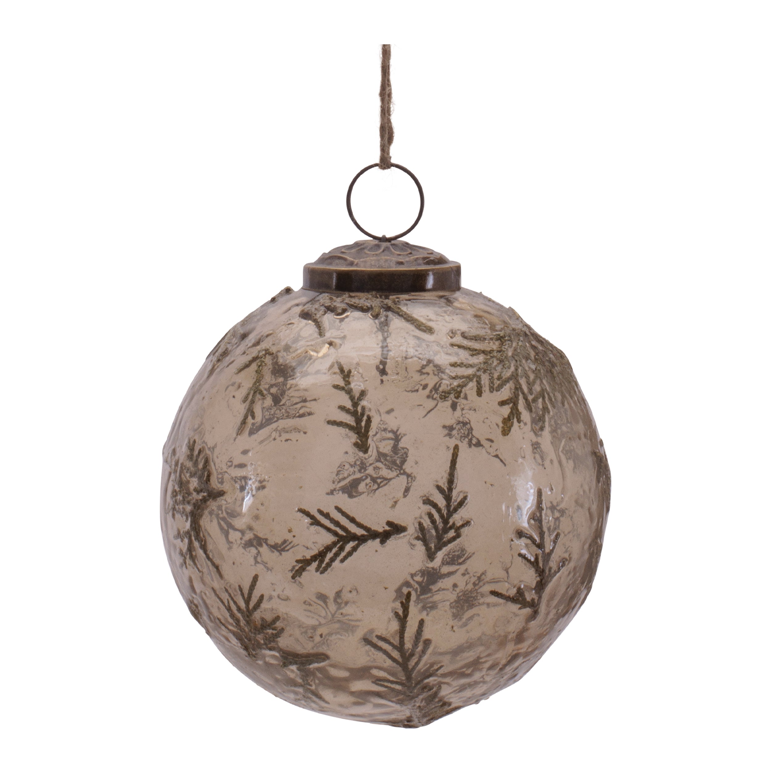 Ball Ornament 4”D Glass