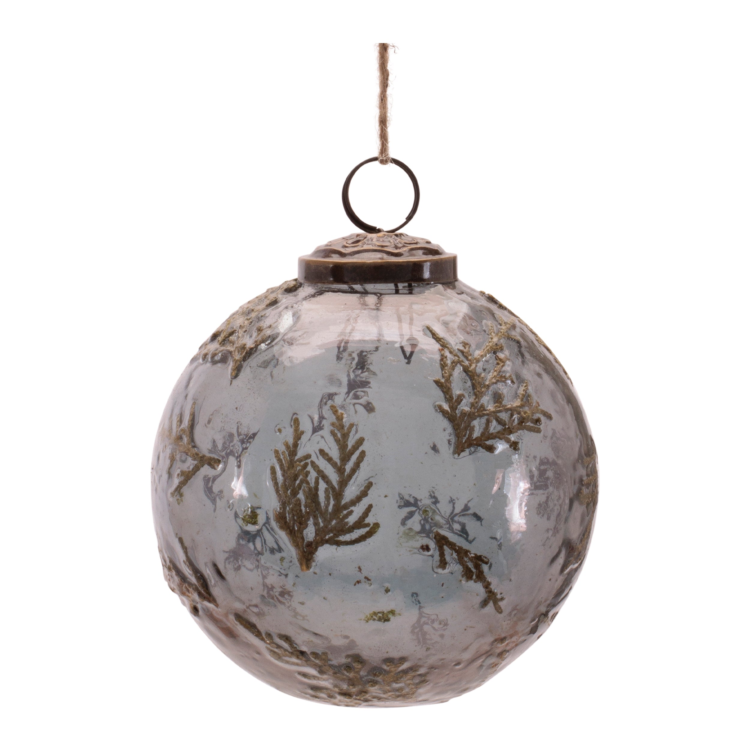 Ball Ornament 4”D Glass