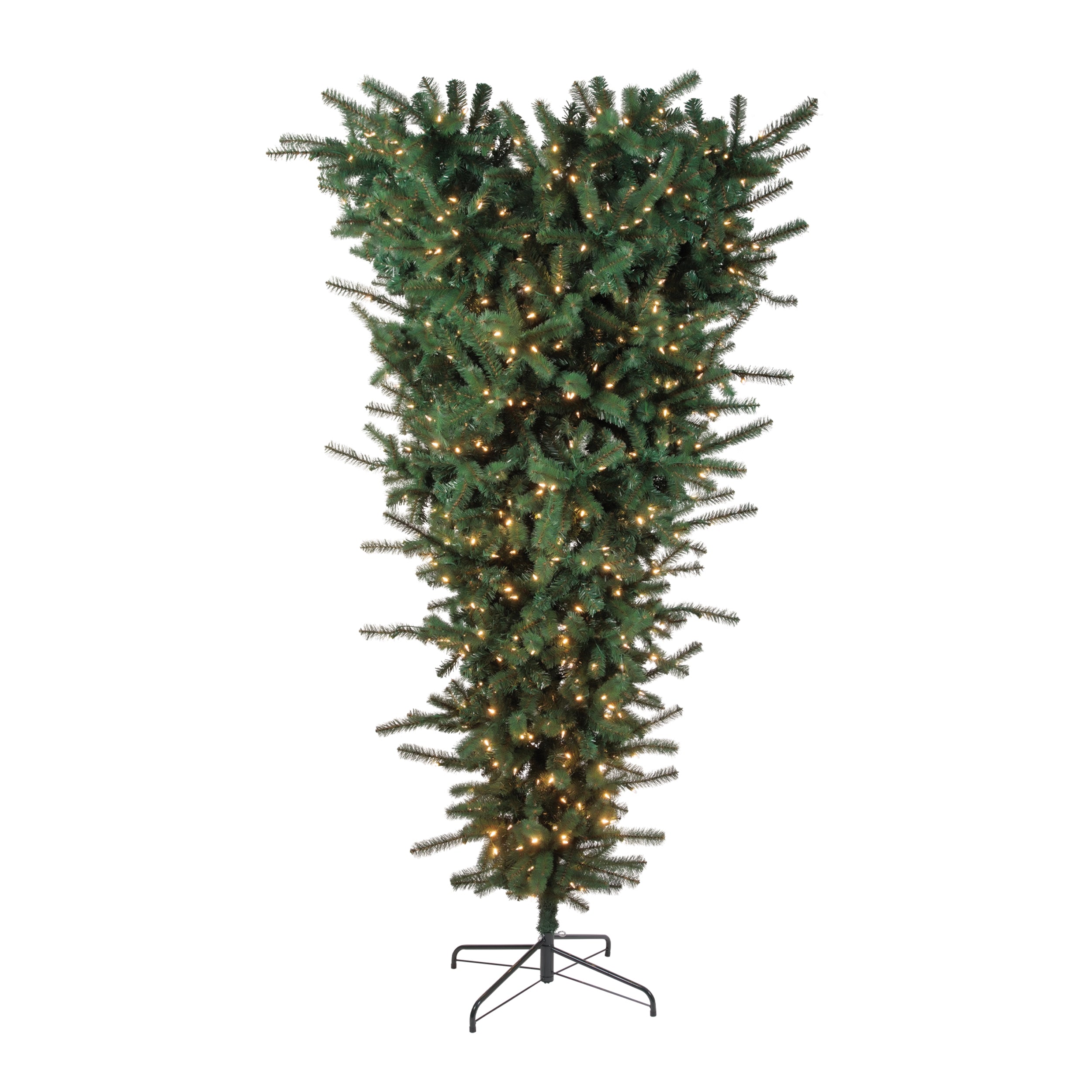 Upside Down Pine Tree w/850 LED Lights and 2095 Tips 59”D x 7.5'H PVC/Metal UL Plug