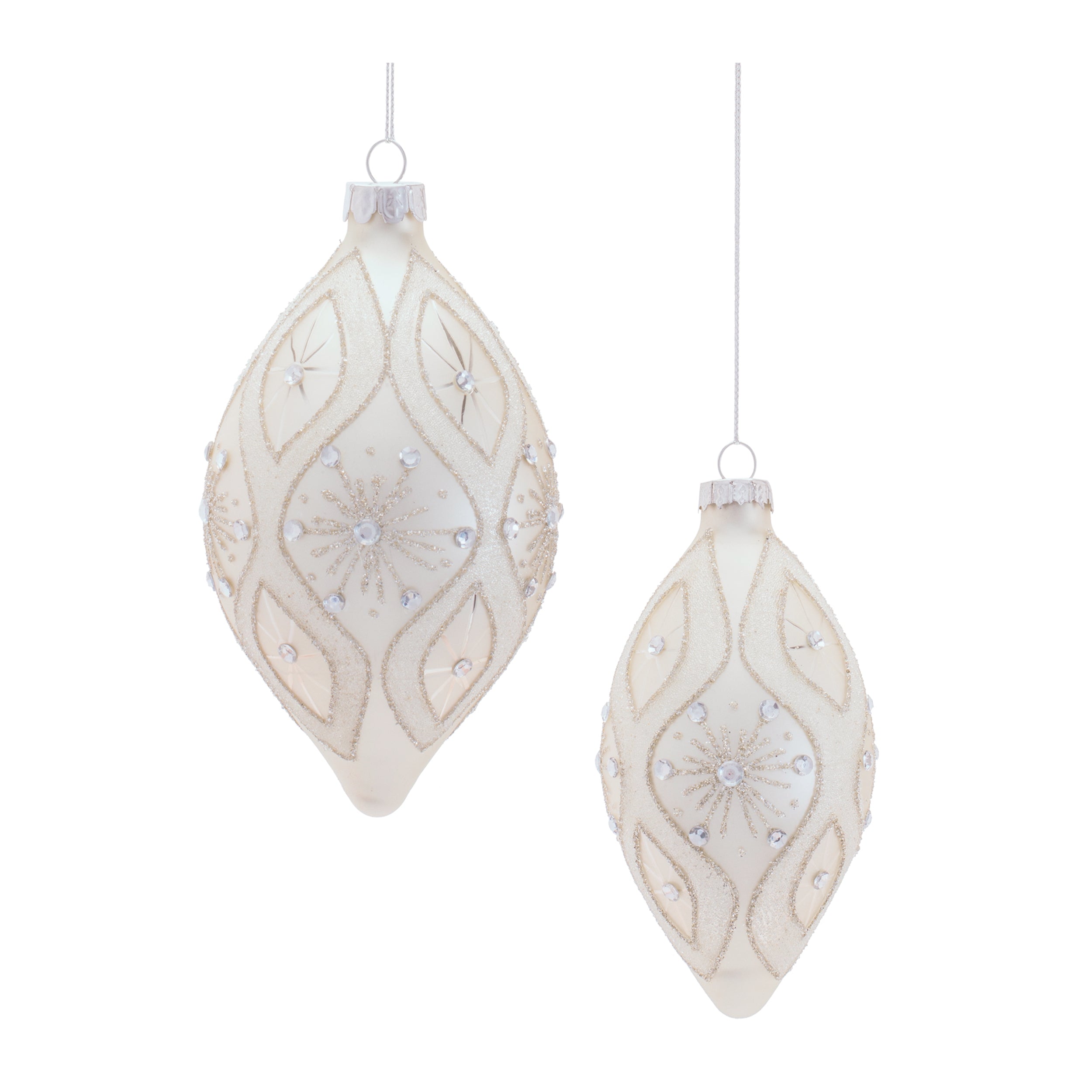 Ornament (Set of 2) 4.75"H, 5.25"H Glass