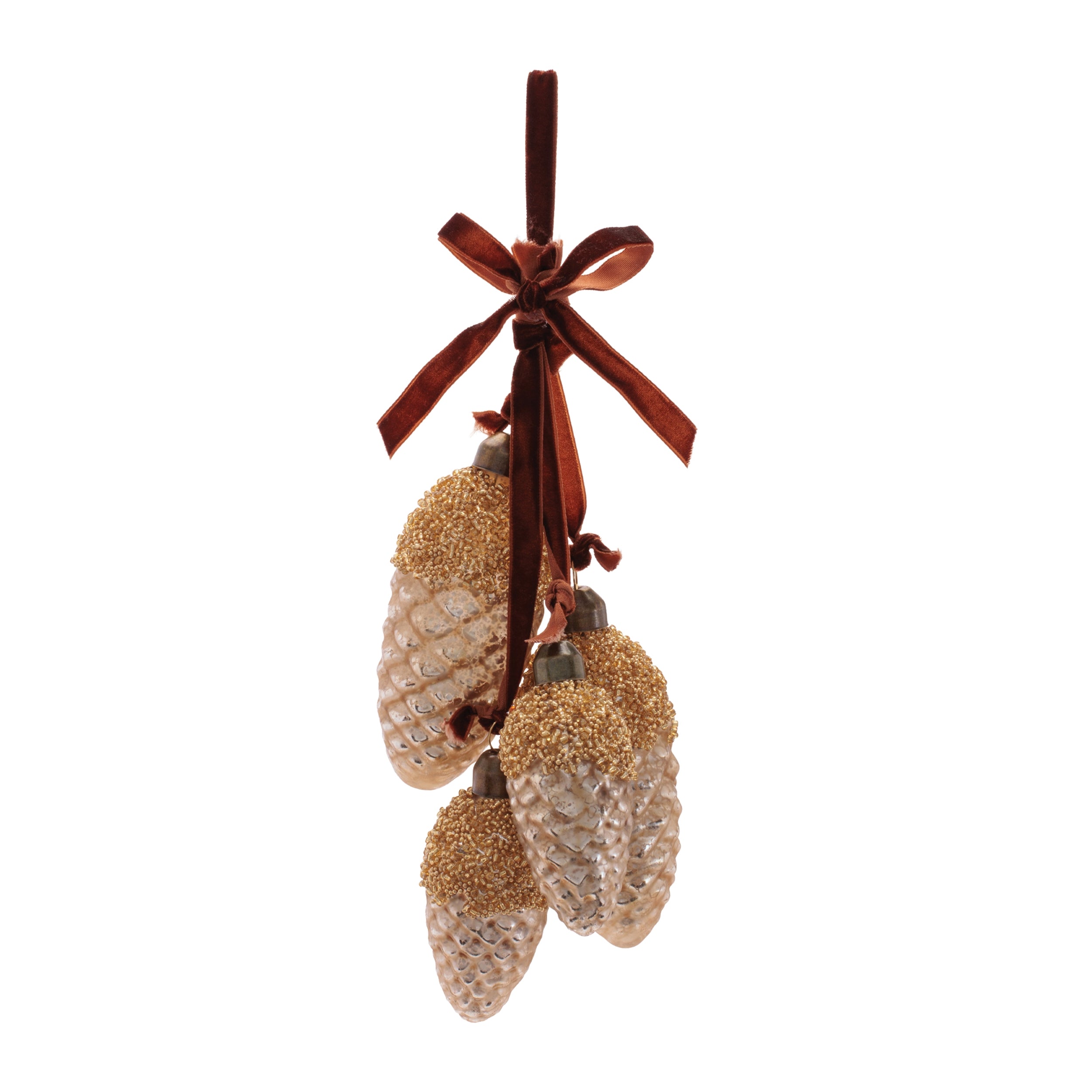 Pine Cone Drop 7”H Glass
