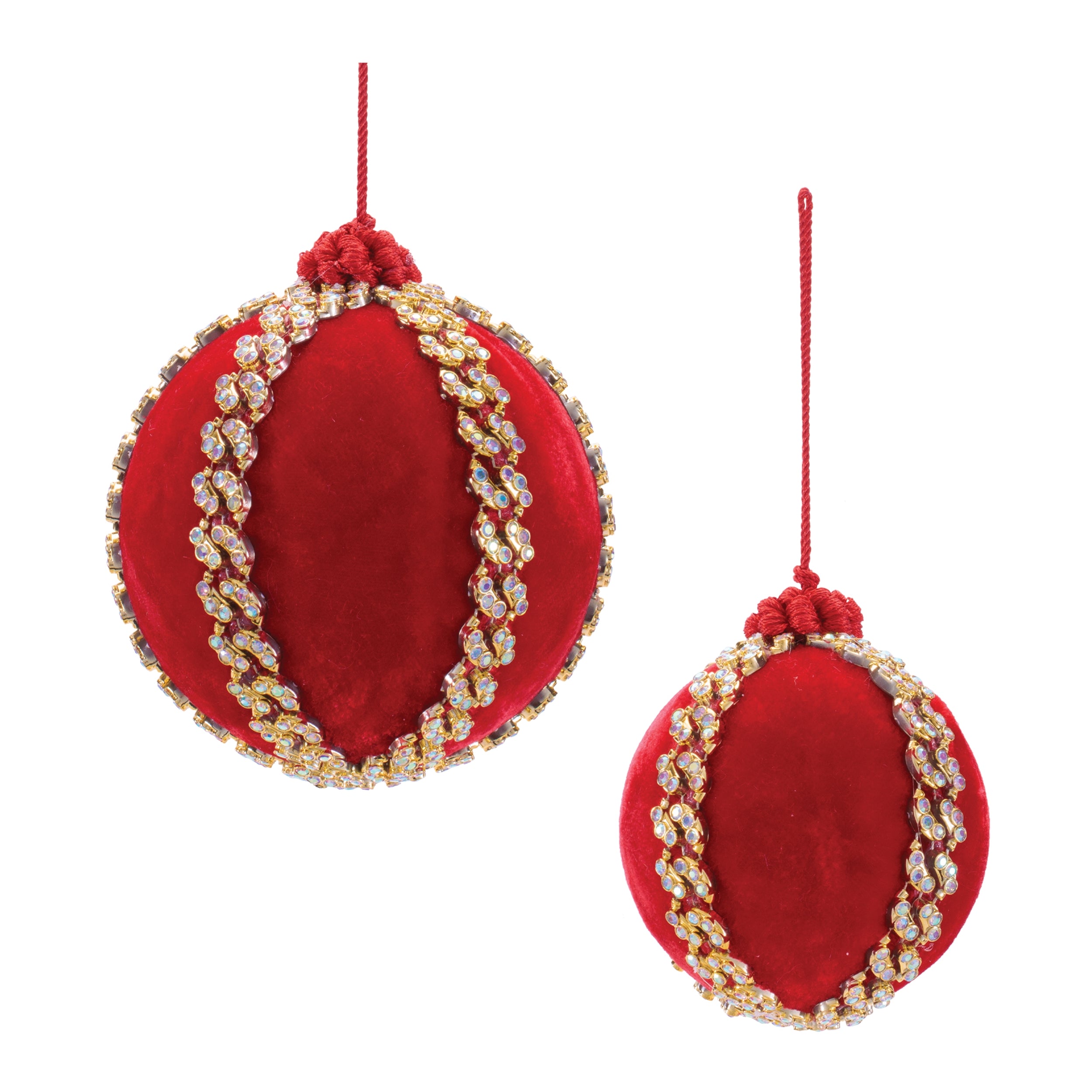 Ball Ornament (Set of 2) 3"D, 4"D /Polyester