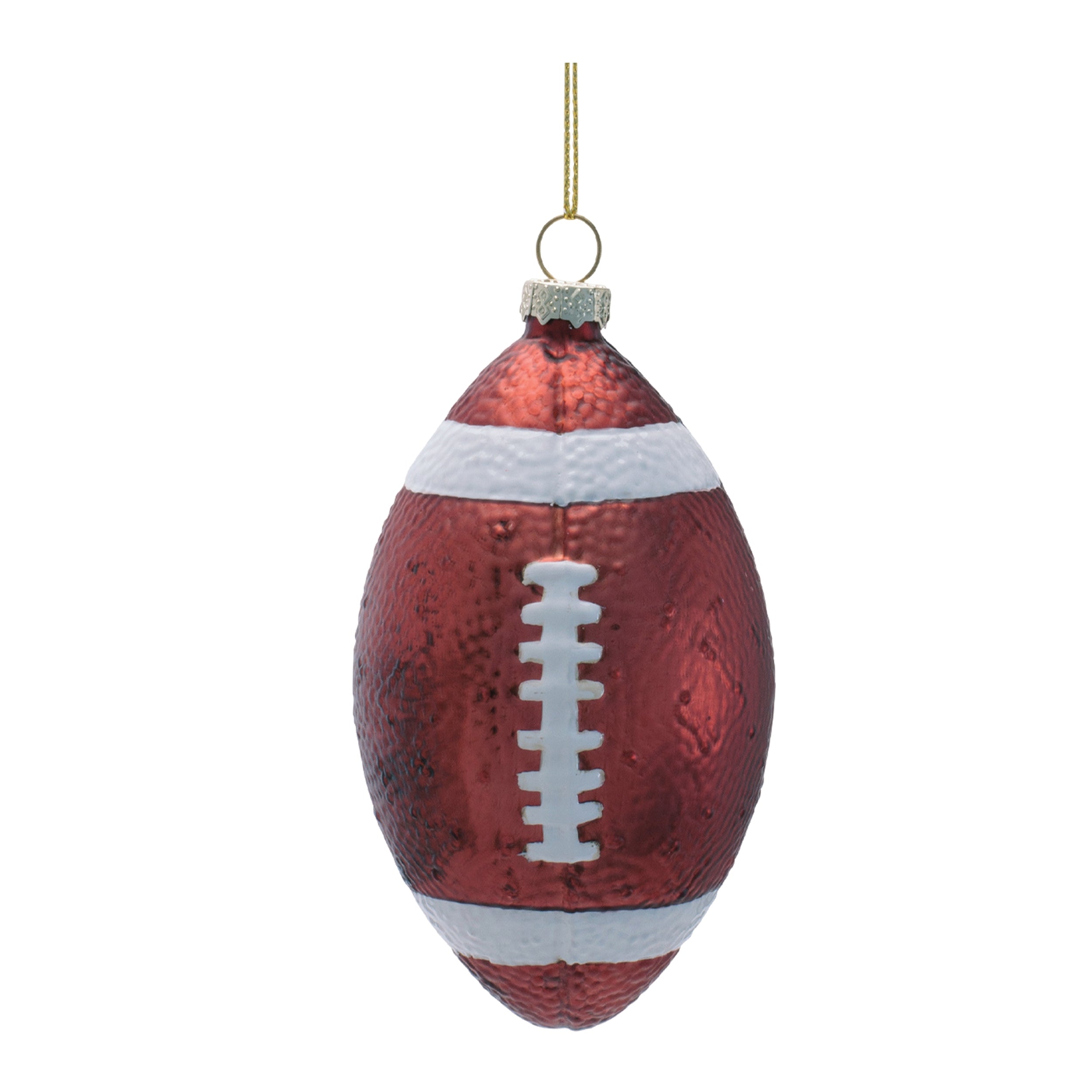 Football Ornament 3.75”H Glass