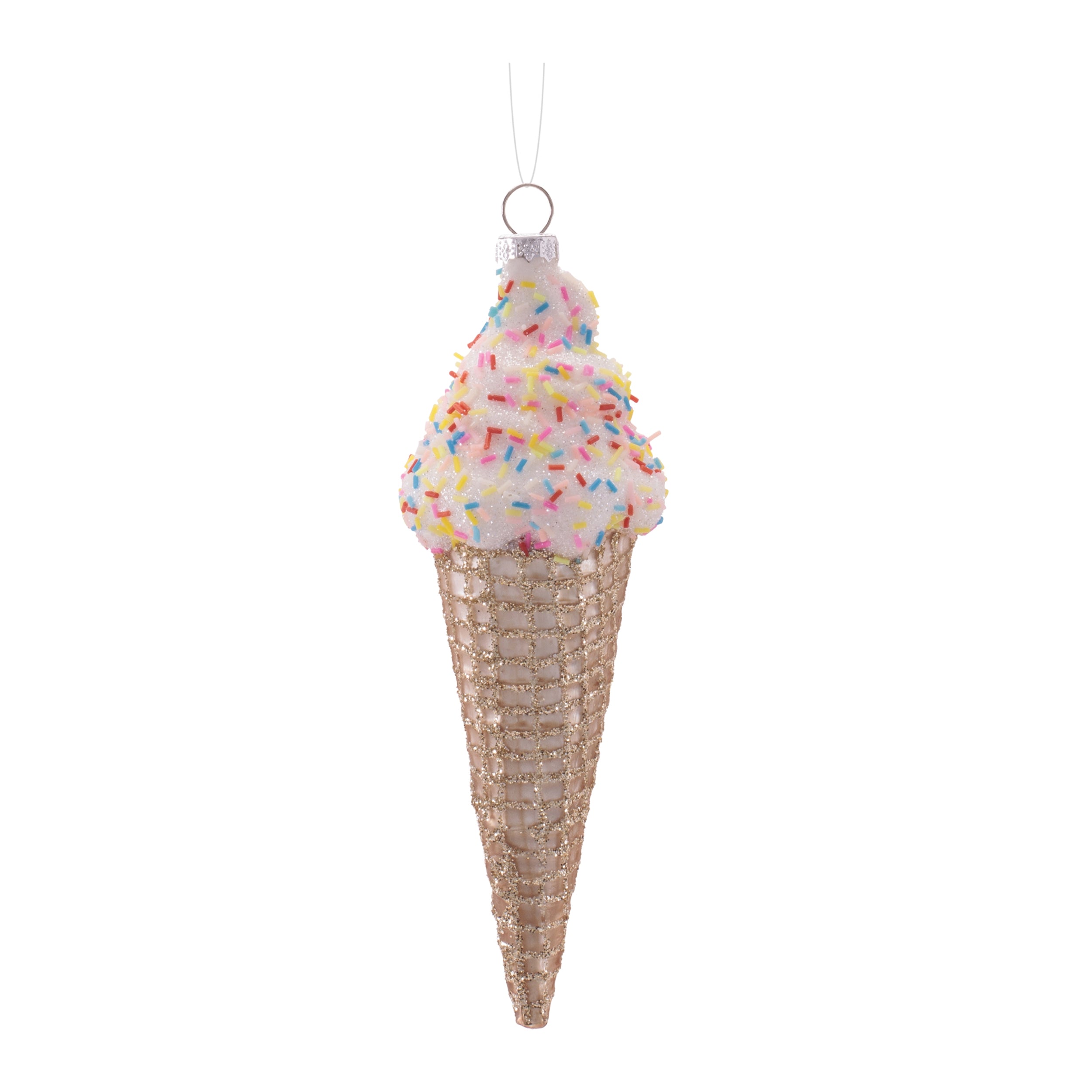 Ice Cream Cone 6”H Glass