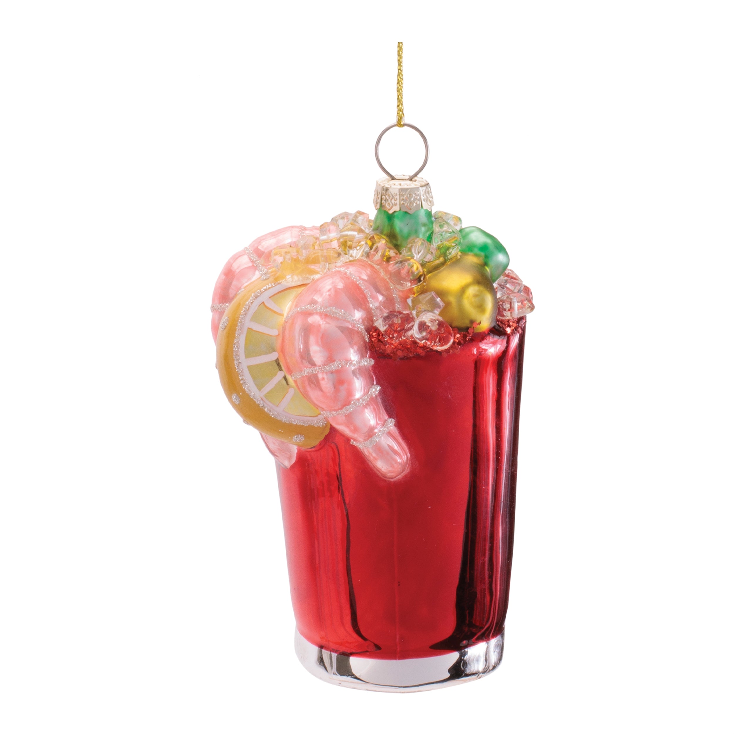 Bloody Mary Ornament 4”H Glass