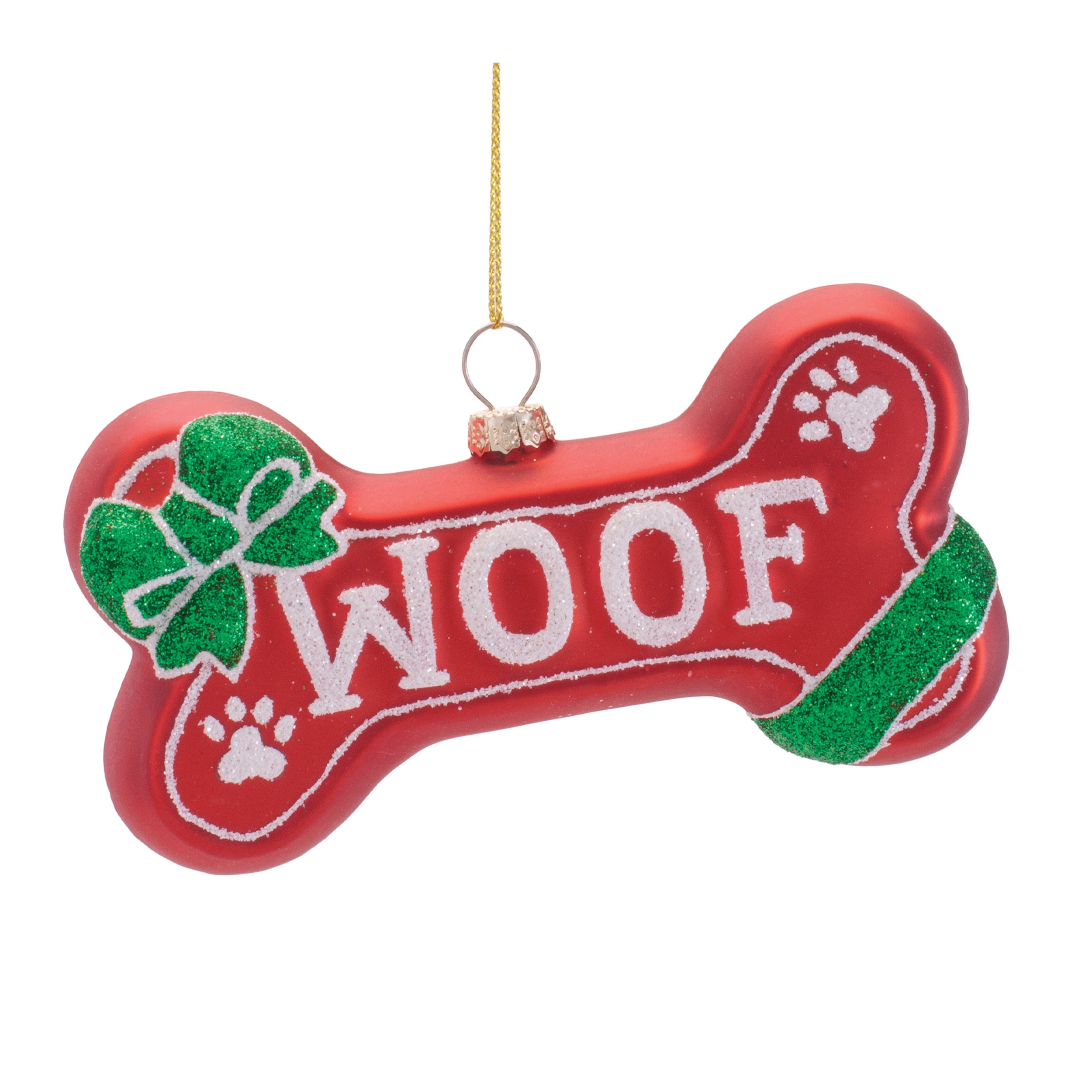Dog Bone Ornament 5"L x 2.5"H Glass
