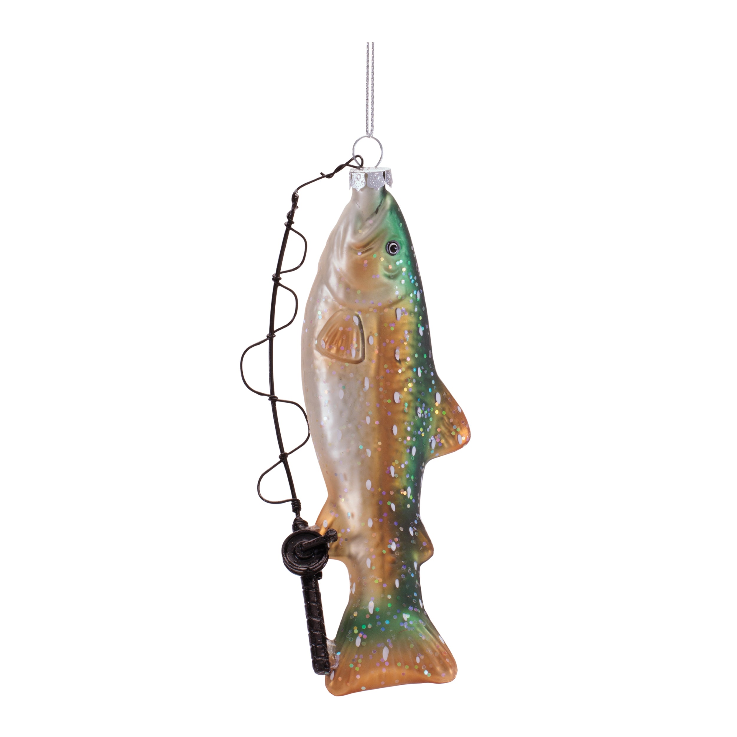 Fish Ornament 6.25”H Glass