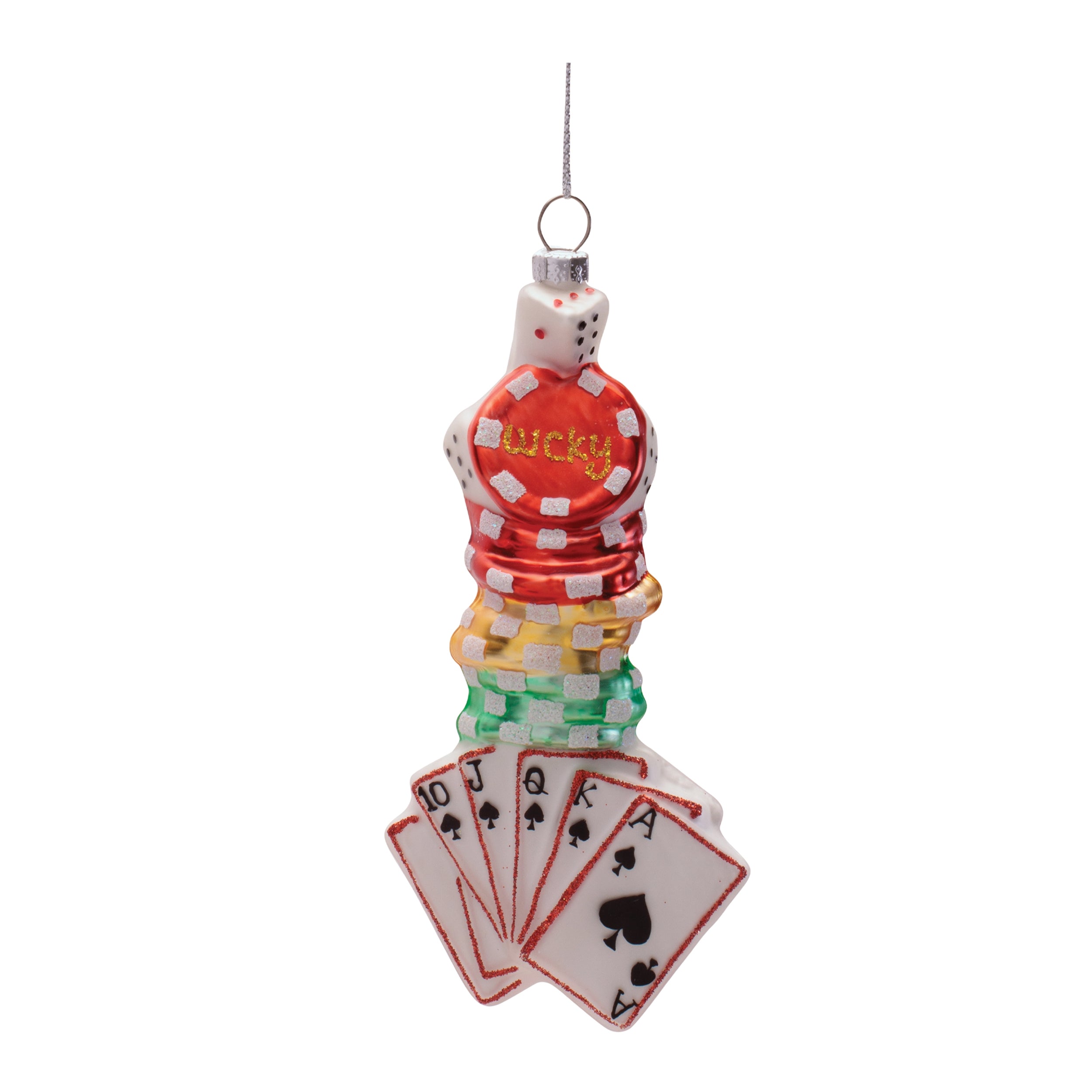Casino Ornament 5.5”H Glass