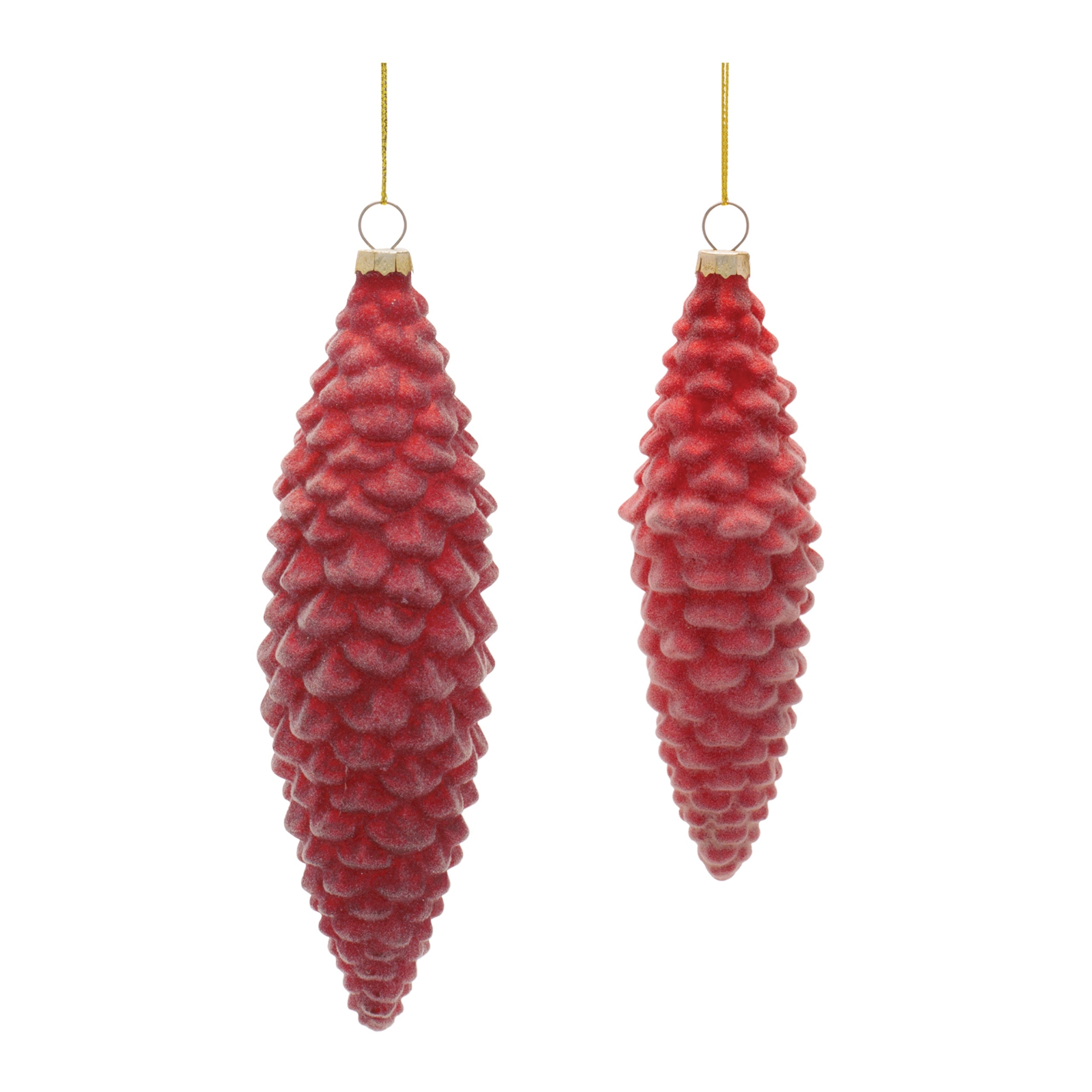 Pine Cone Ornament (Set of 2) 5.75"H, 7"H Glass