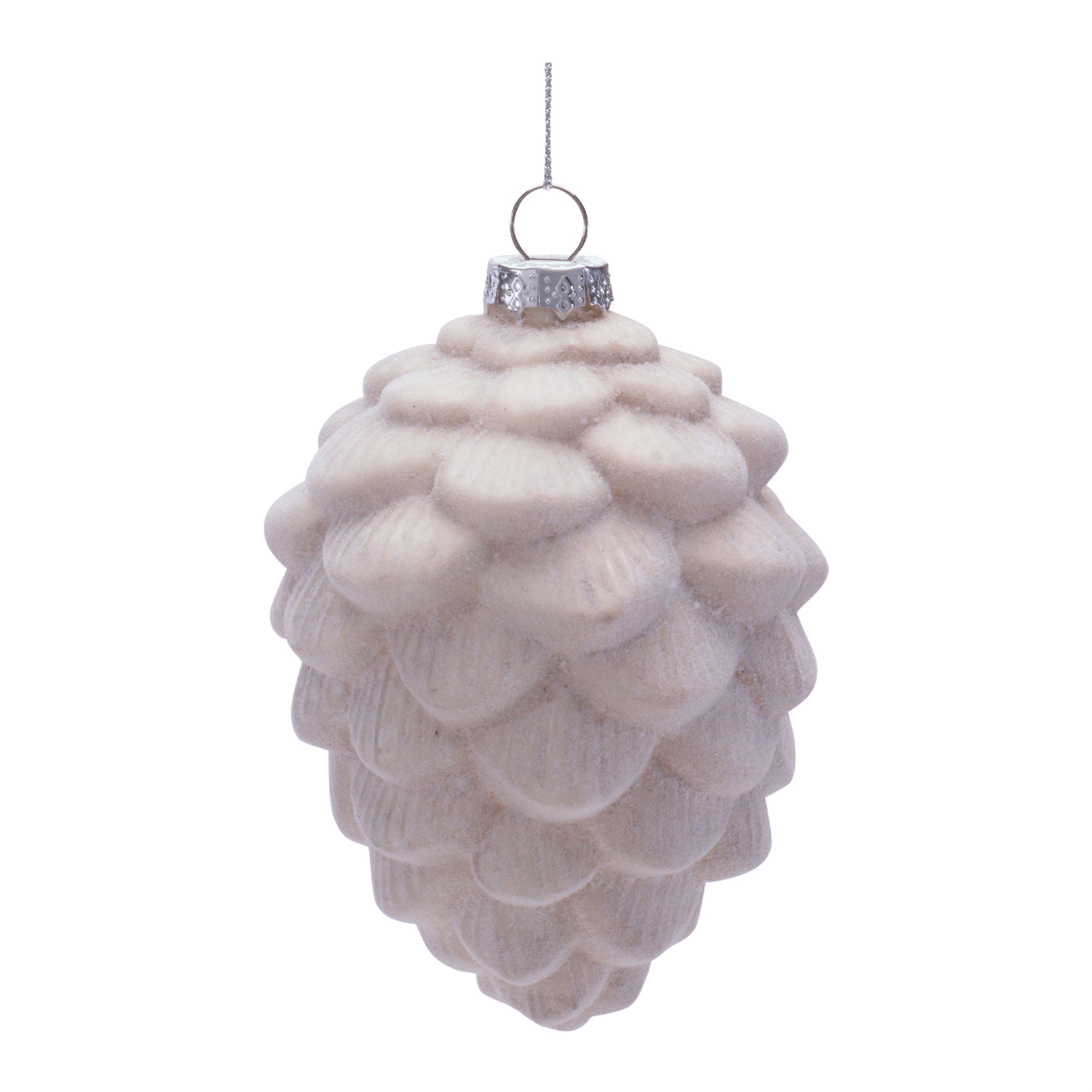 Pine Cone Ornament 4.5”H Glass