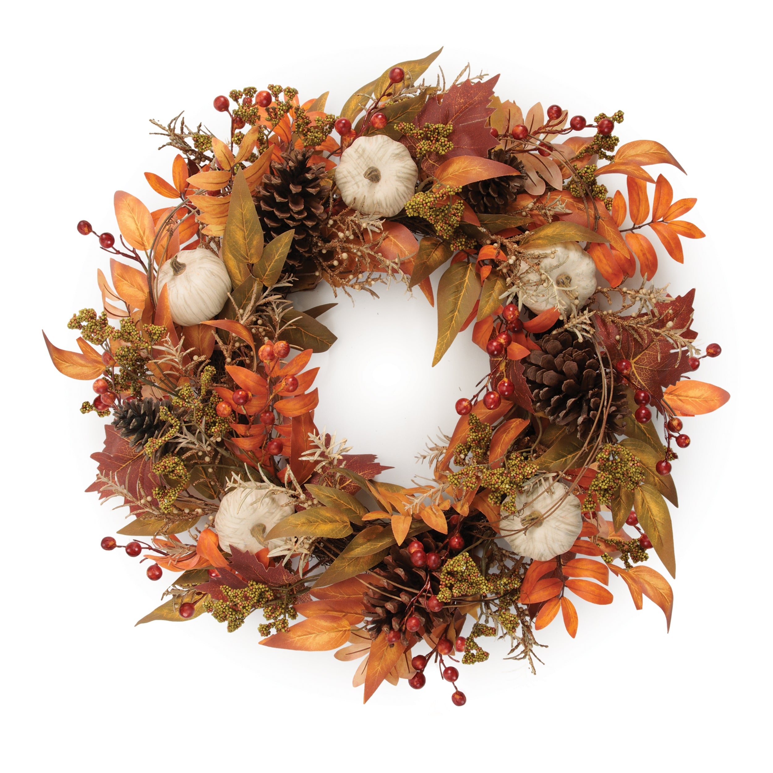 Fall Wreath 24”D /Polyester/Twig