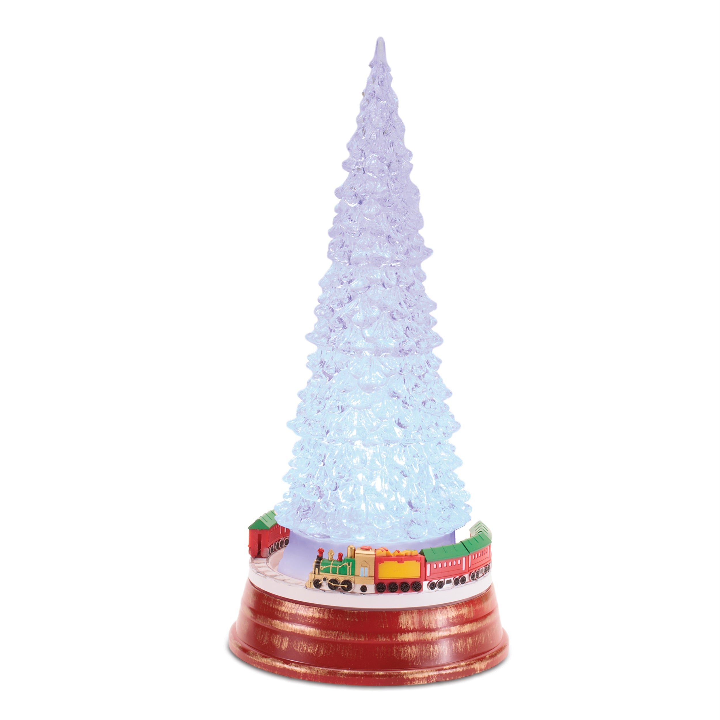 LED Tree w/Rotating Train 13.25”H  3 AA Batteries Not Included