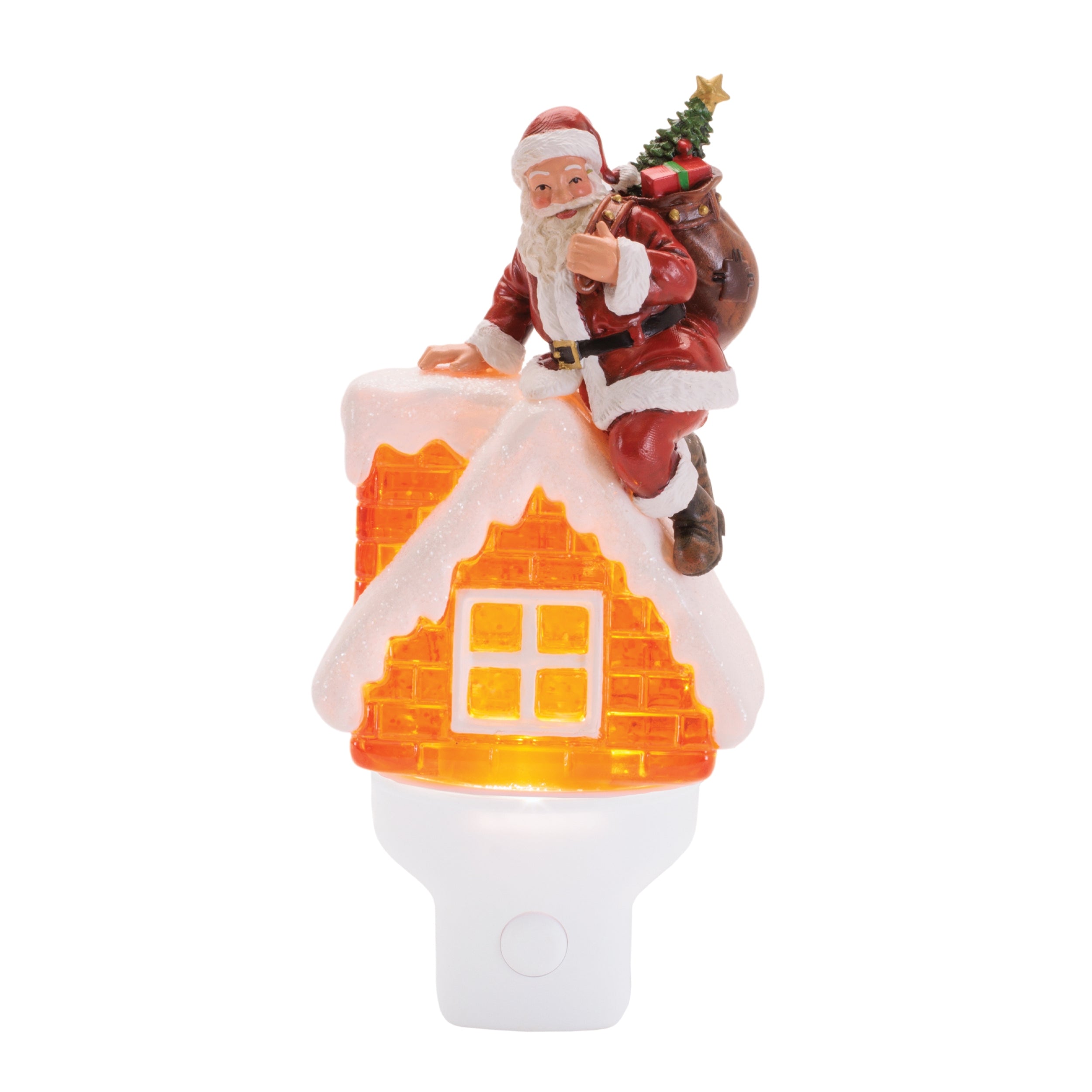 Santa and Chimney Night Light 7”H