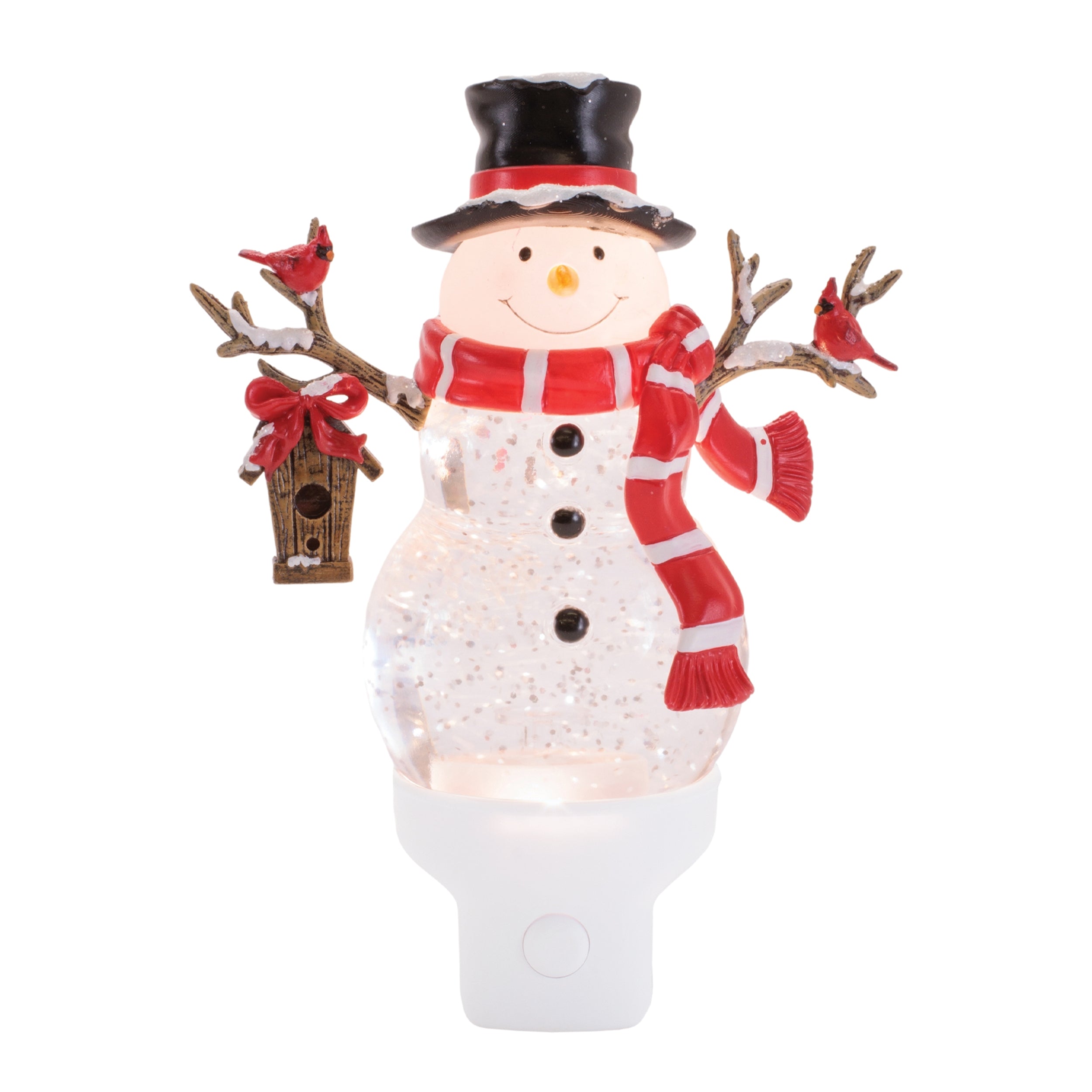 Snowman and Cardinal Night Light 7”H