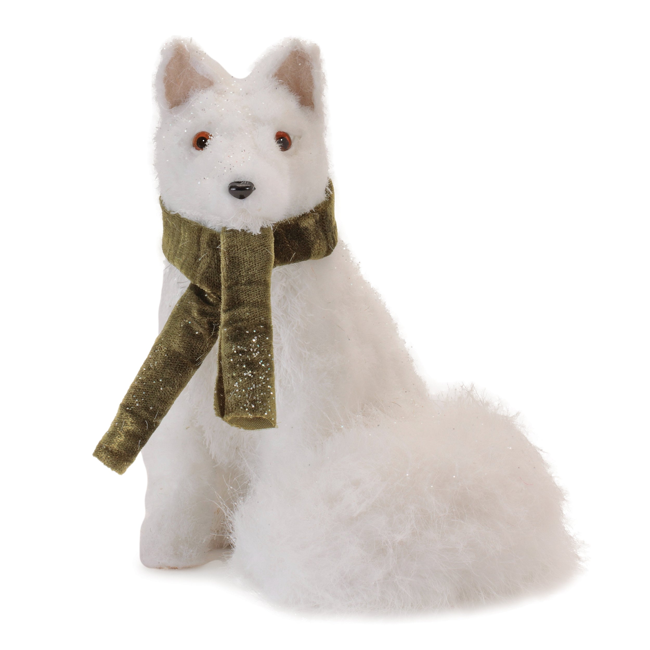 Fox w/Bow 7.5”H Foam/Faux Fur/Fabric