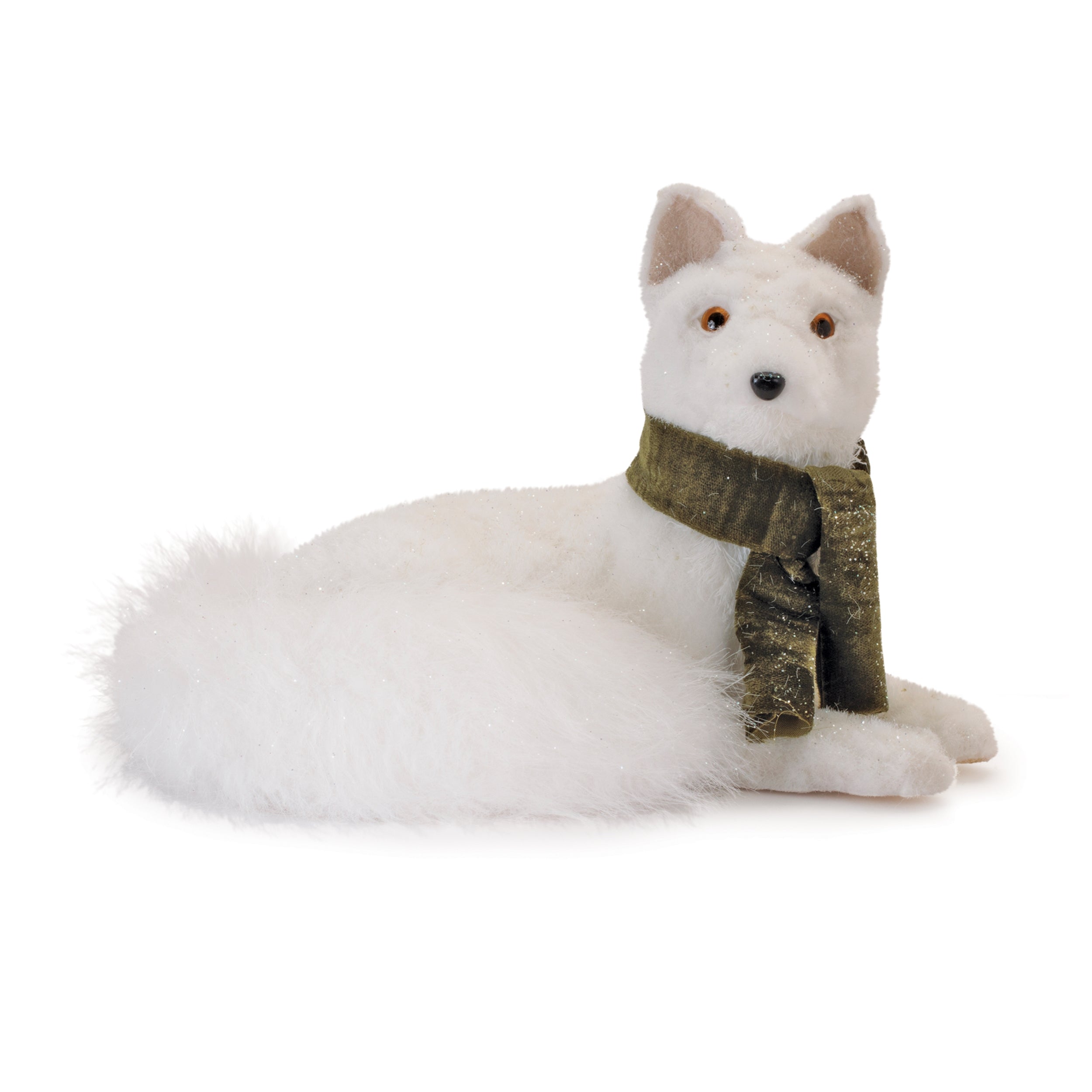 Fox w/Bow 11.75"L x 7.5"H Foam/Faux Fur/Fabric