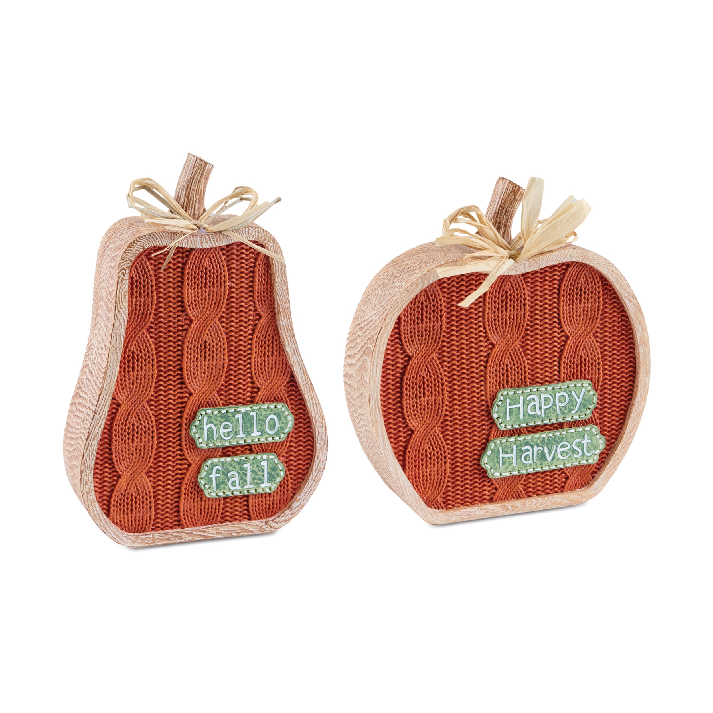 Pumpkin Sign (2 set of) 6.75"H, 8"H Resin