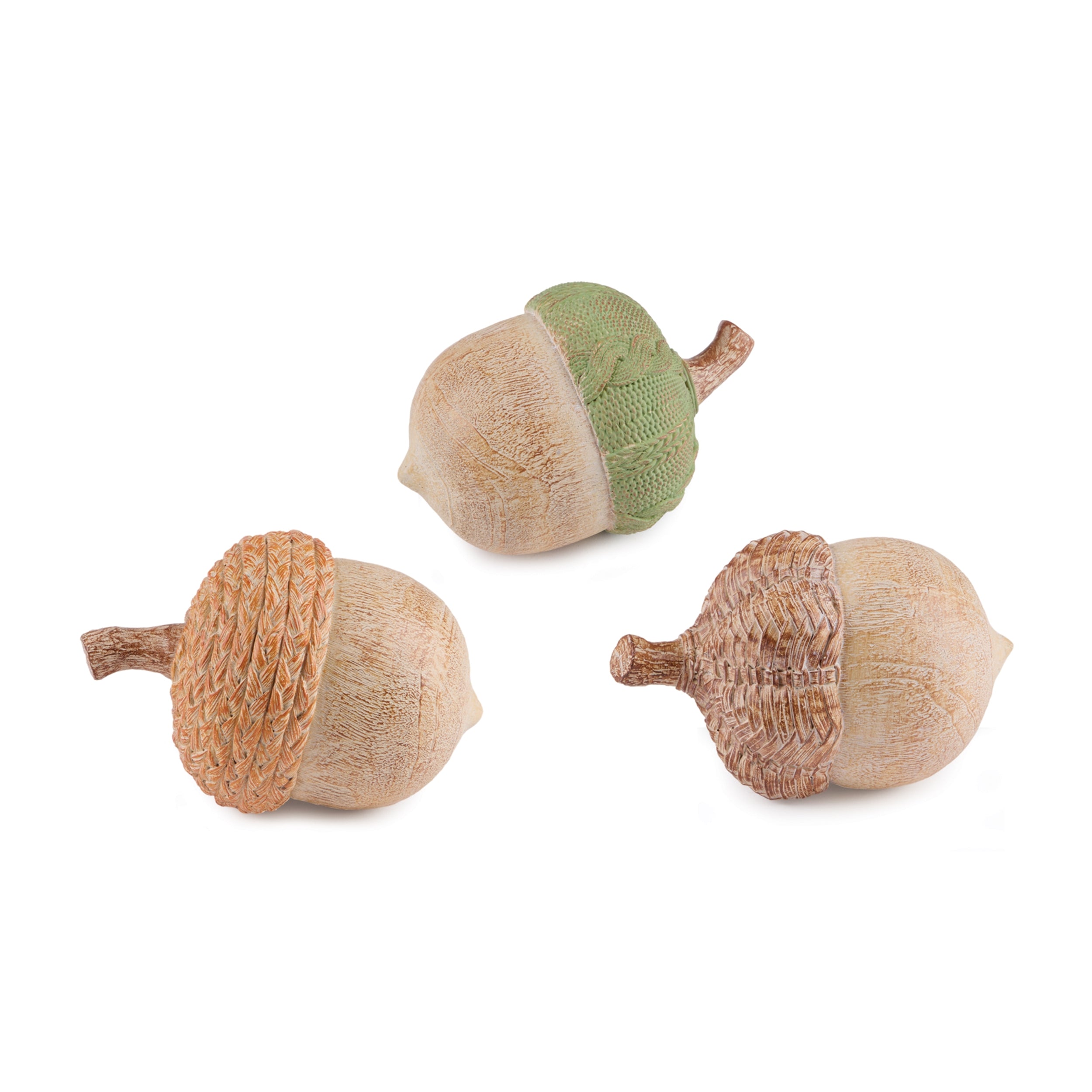 Acorn (3 set of) 6"L x 4"H Resin