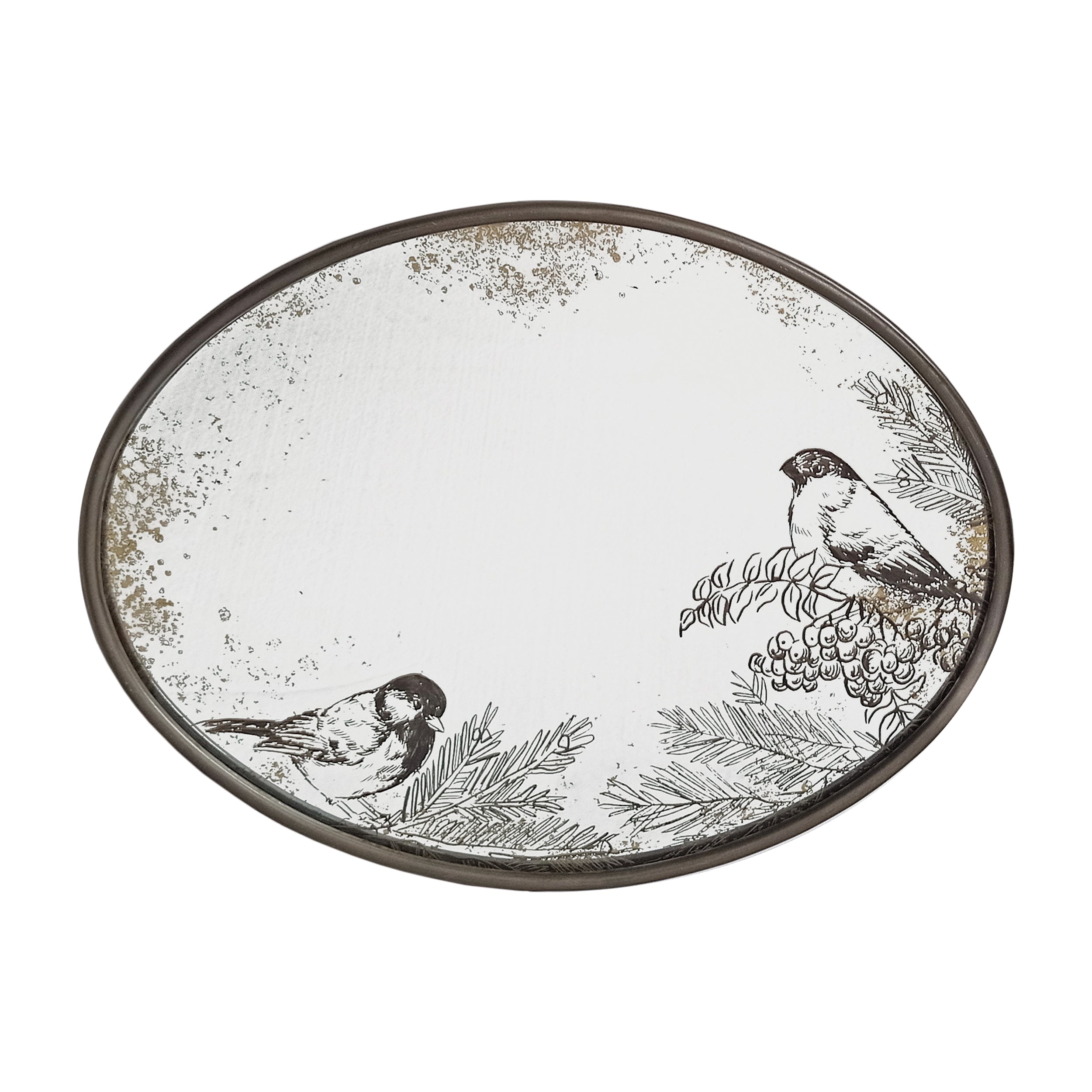 Mirror Plaque 16"L x 12"H Metal/Glass/MDF