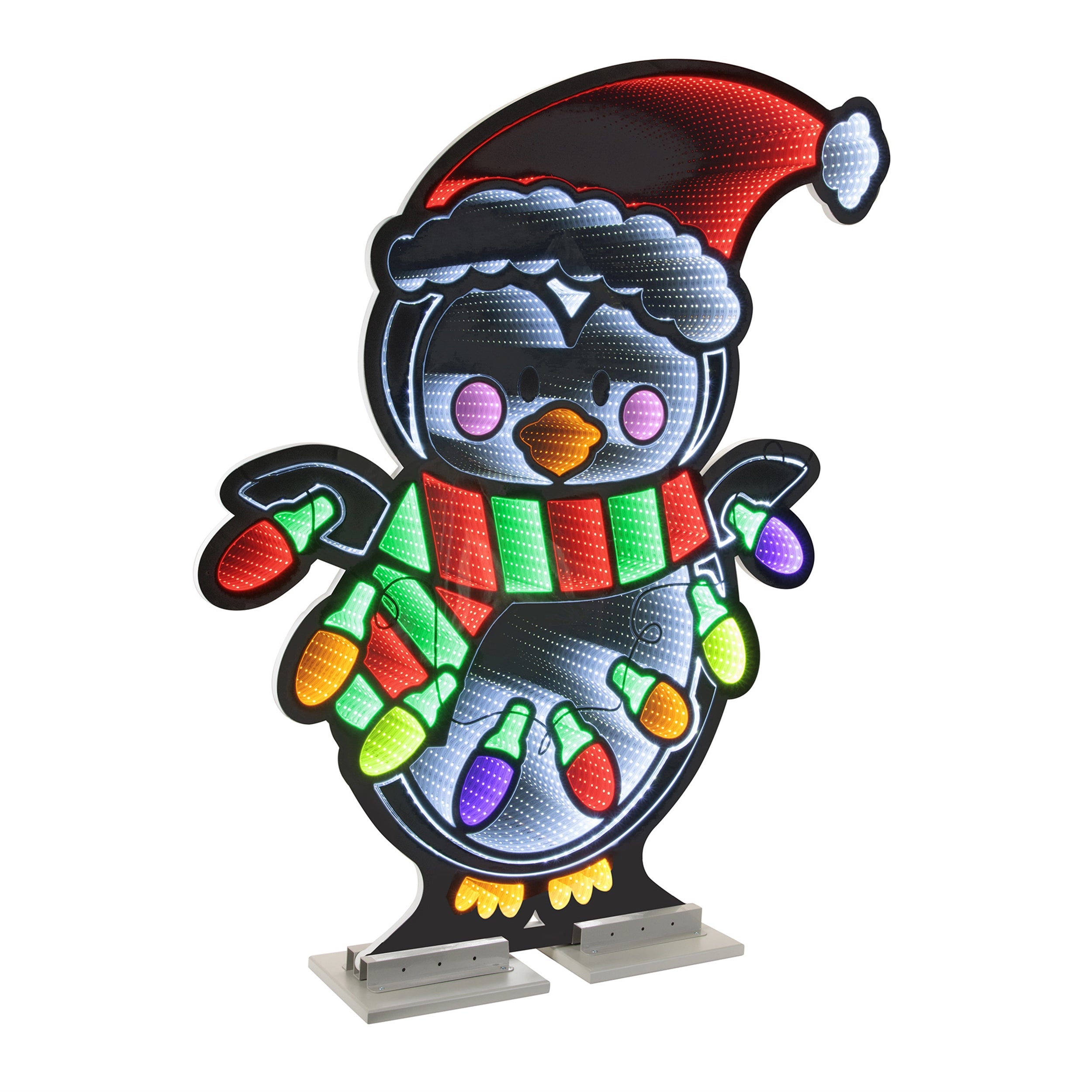 Penguin w/Santa Hat Ekkolight 47”H Acrylic UL Plug