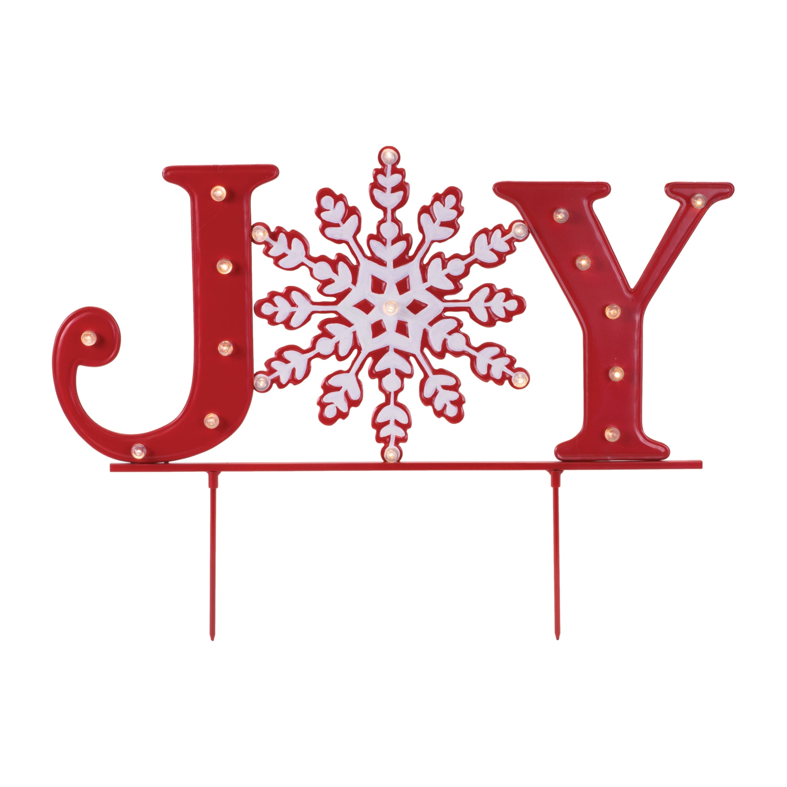 LED JOY Planter Stake 23"L x 19"H Metal 3 AAA Batteries Not Included