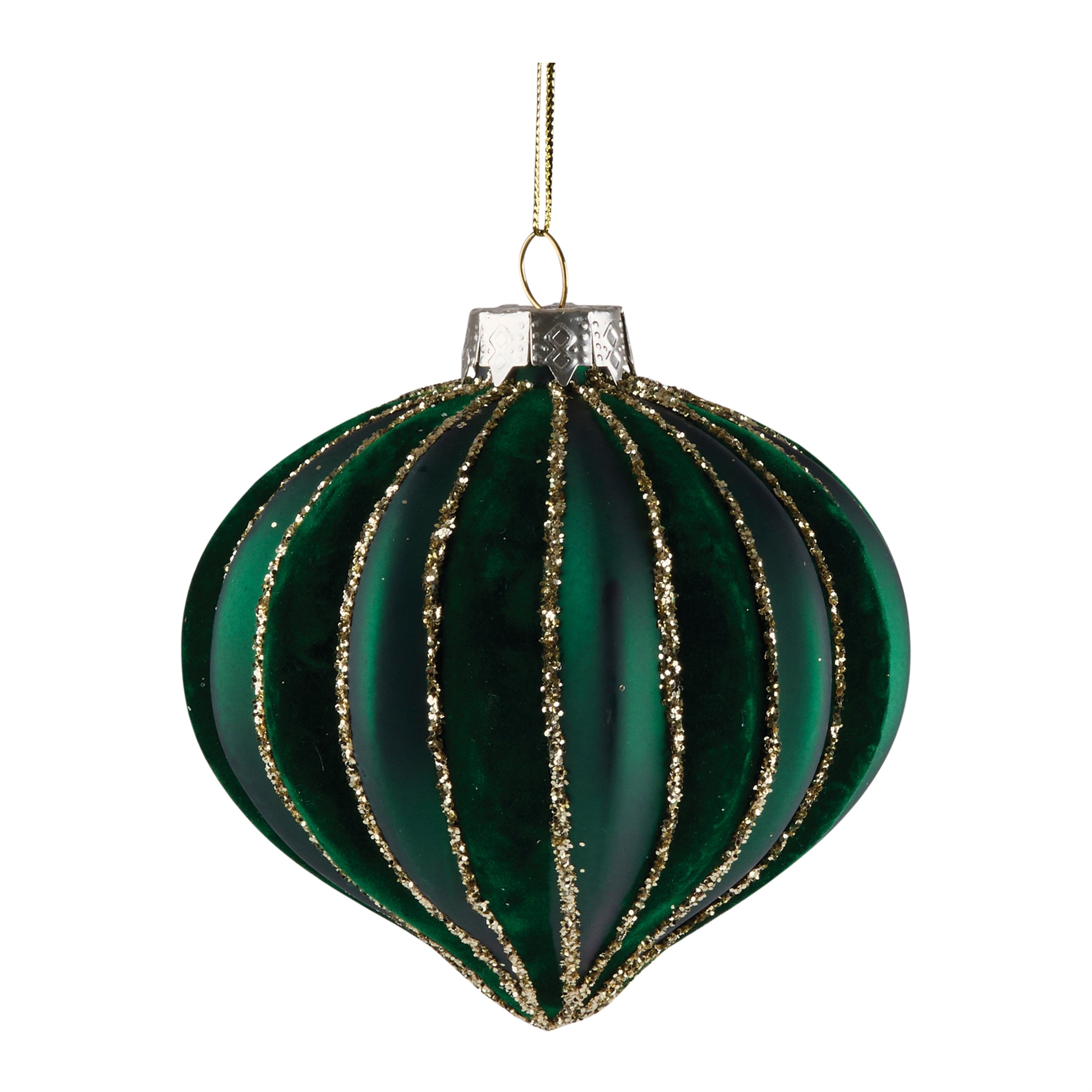 Onion Ornament 4”H Glass